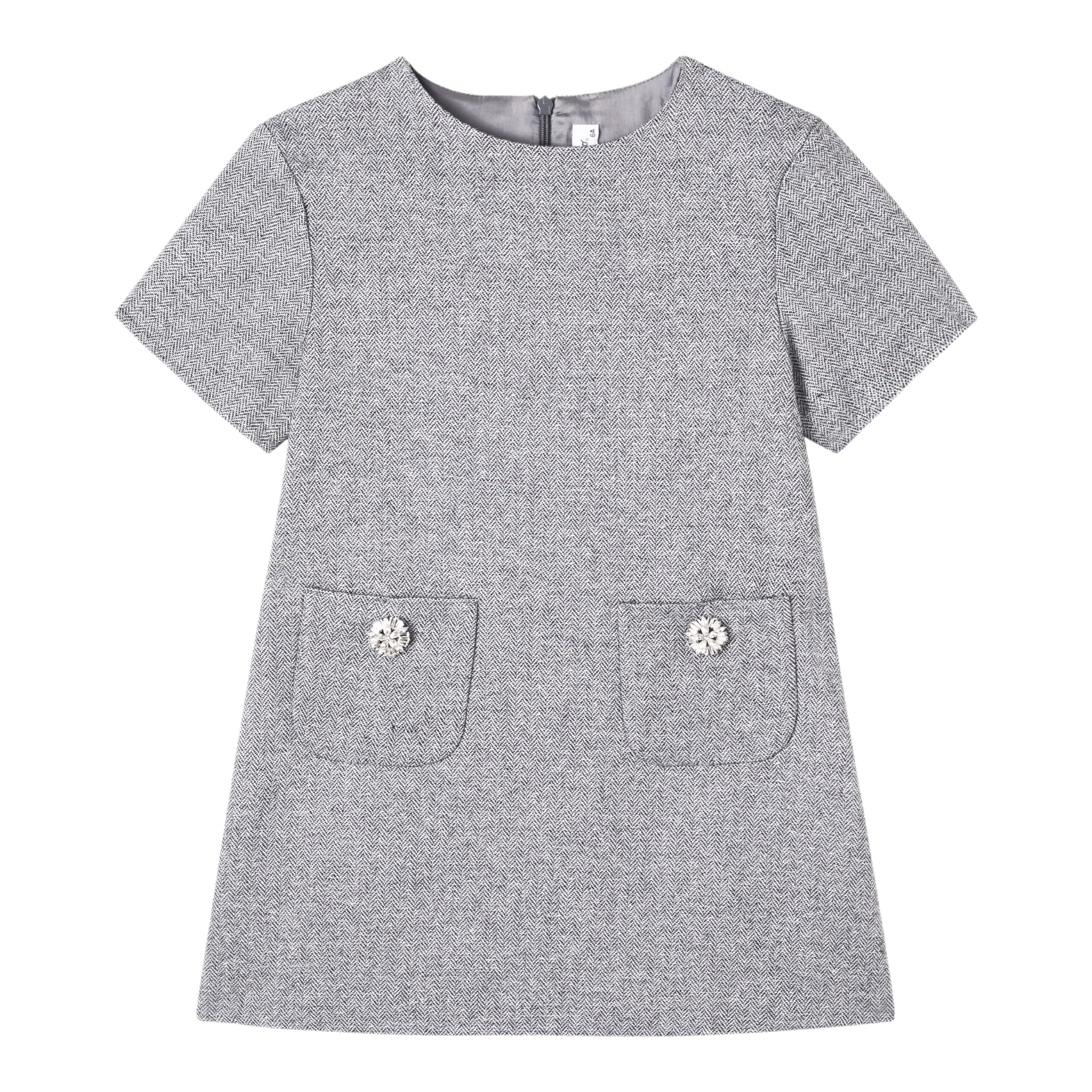 Il Gufo Abito Mezza Manica tinta unita Grigio per Bambina A25GVM0001W0065J GRIGIO IL GUFO 