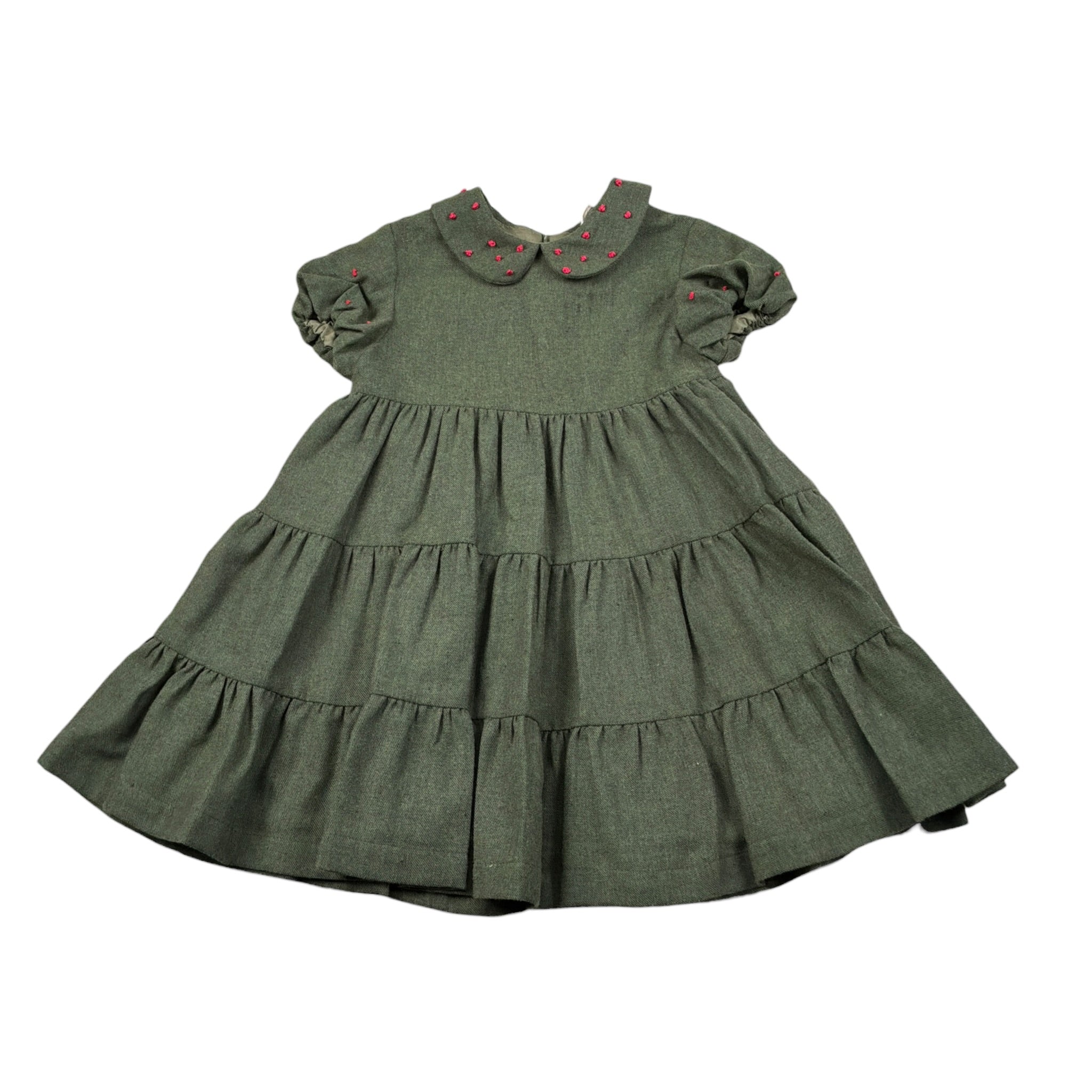 Ilfarobimbi Abito Mezza Manica tinta unita Verde per Bambina IFB50535 VERDE ILFAROBIMBI 