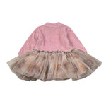 Illiana Abito Manica Lunga Bicolore Rosa/Beige per Neonata 729F ROSA/BEIGE ILLIANA 