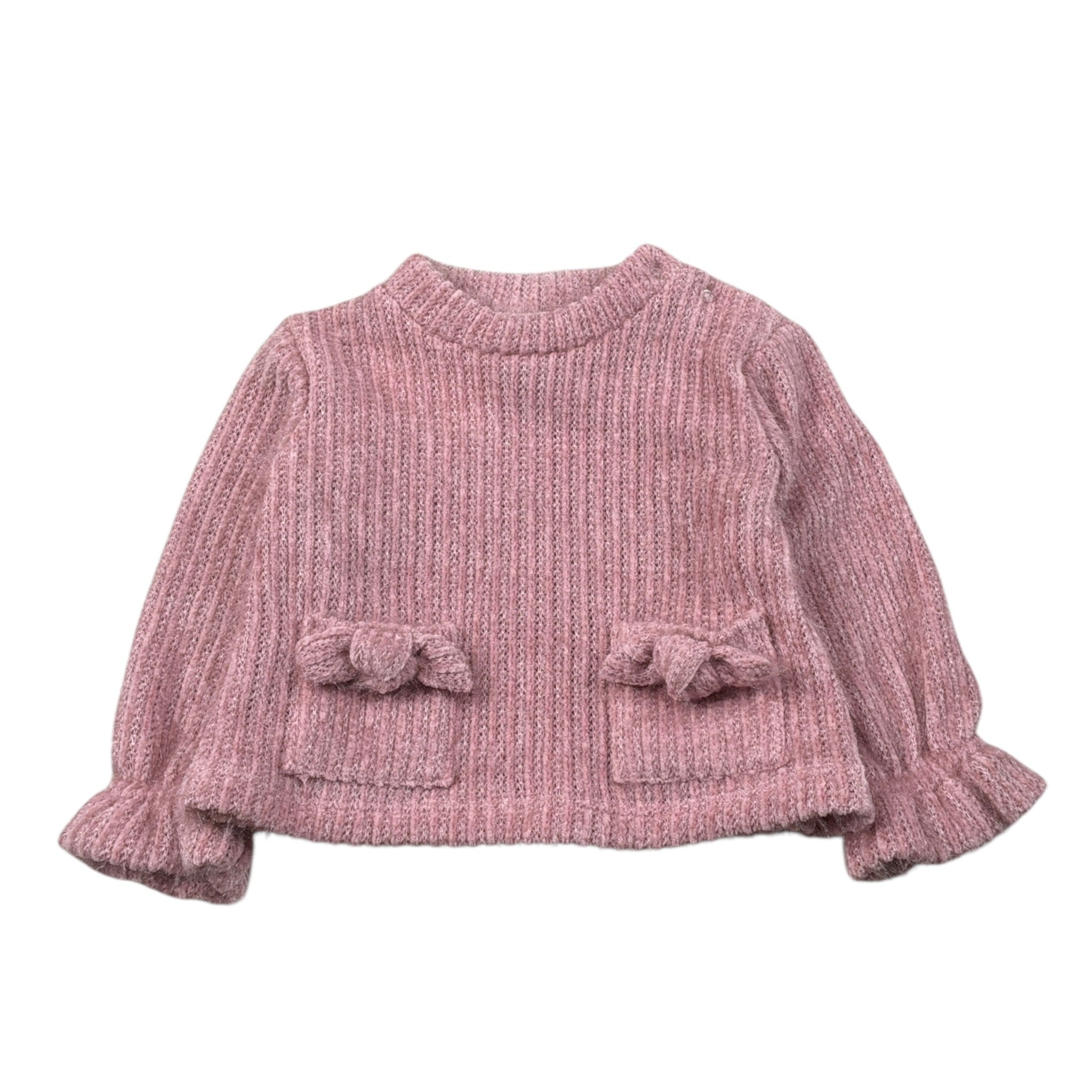 Illiana Maglia Girocollo tinta unita Rosa per Neonata 734FBN ROSA ILLIANA 