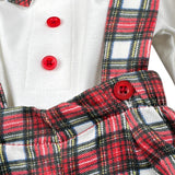 Isabel & Martinez Completo 2Pa Camicia-Salopette con Fantasia Scozzese Bianco/Rosso per Neonato 008135 BIANCO/ROSSO ISABEL & MARTINEZ 