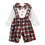 Isabel & Martinez Completo 2Pa Camicia-Salopette con Fantasia Scozzese Bianco/Rosso per Neonato 008135 BIANCO/ROSSO ISABEL & MARTINEZ 