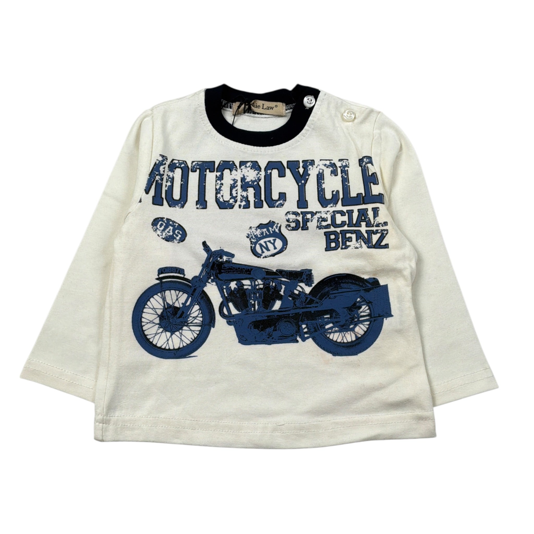 Jackie Law Shirt Girocollo tinta unita con Stampe Bianco per Neonato 60842N BIANCO JACKIE LAW 