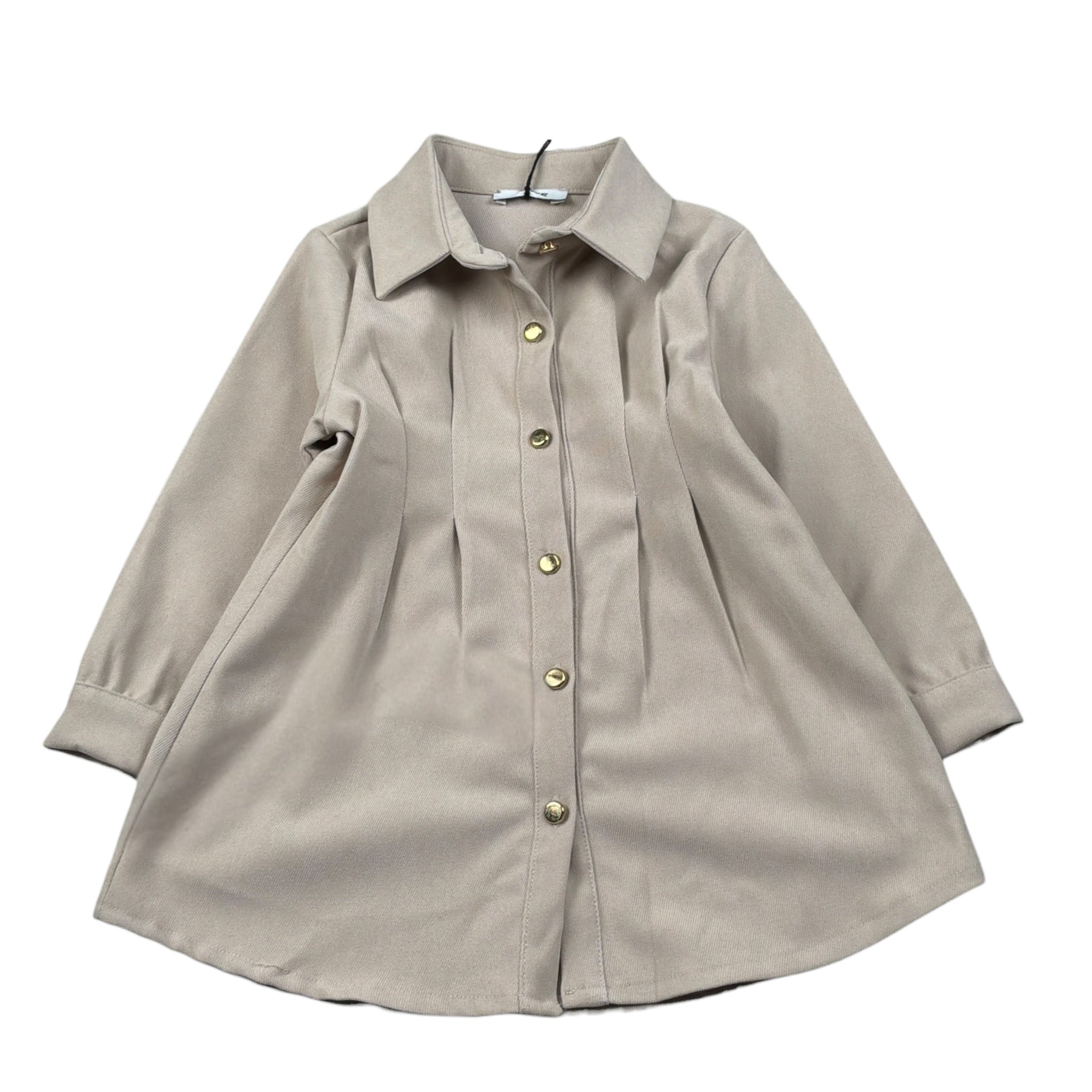 Janice Abito Manica Lunga tinta unita Beige per Bambina JN639N BEIGE JANICE 