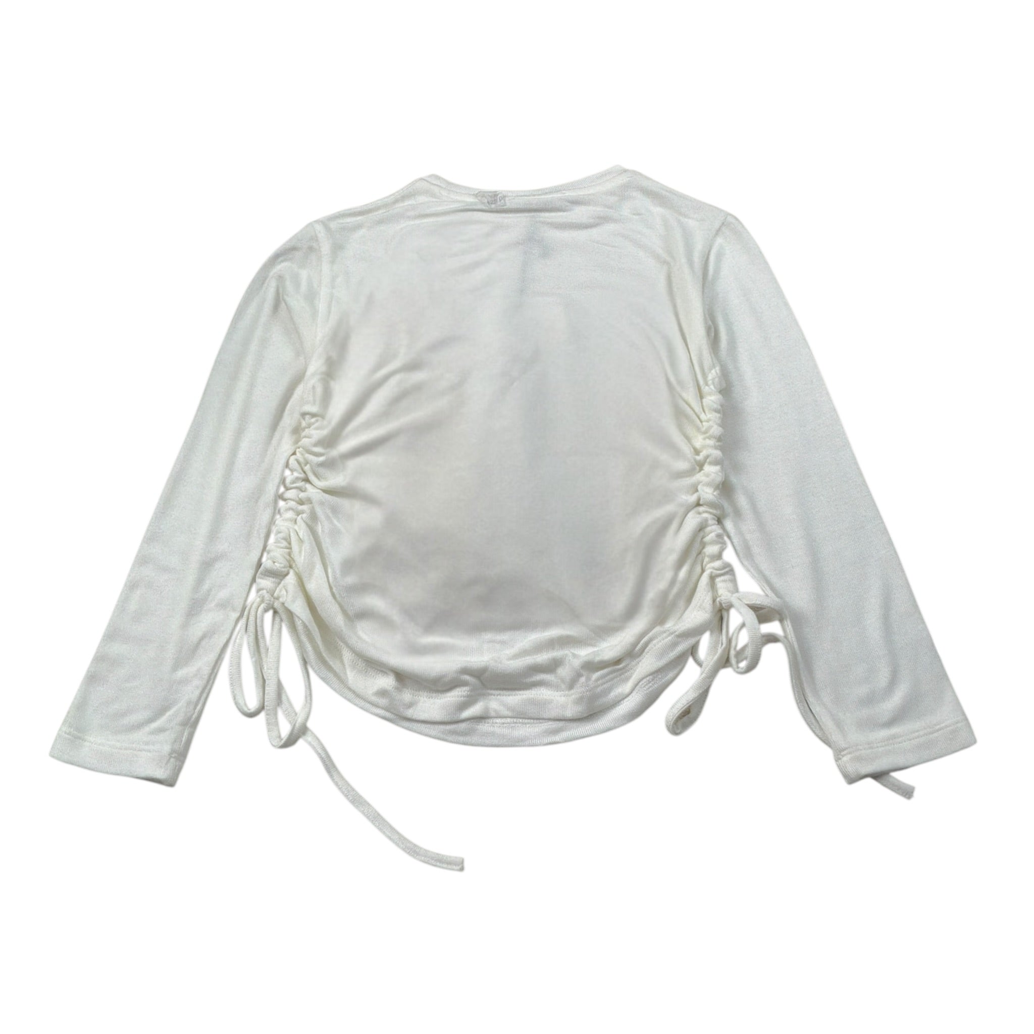 Janice Maglia tinta unita con Arriccio Bianco per Bambina JN880R BIANCO JANICE 