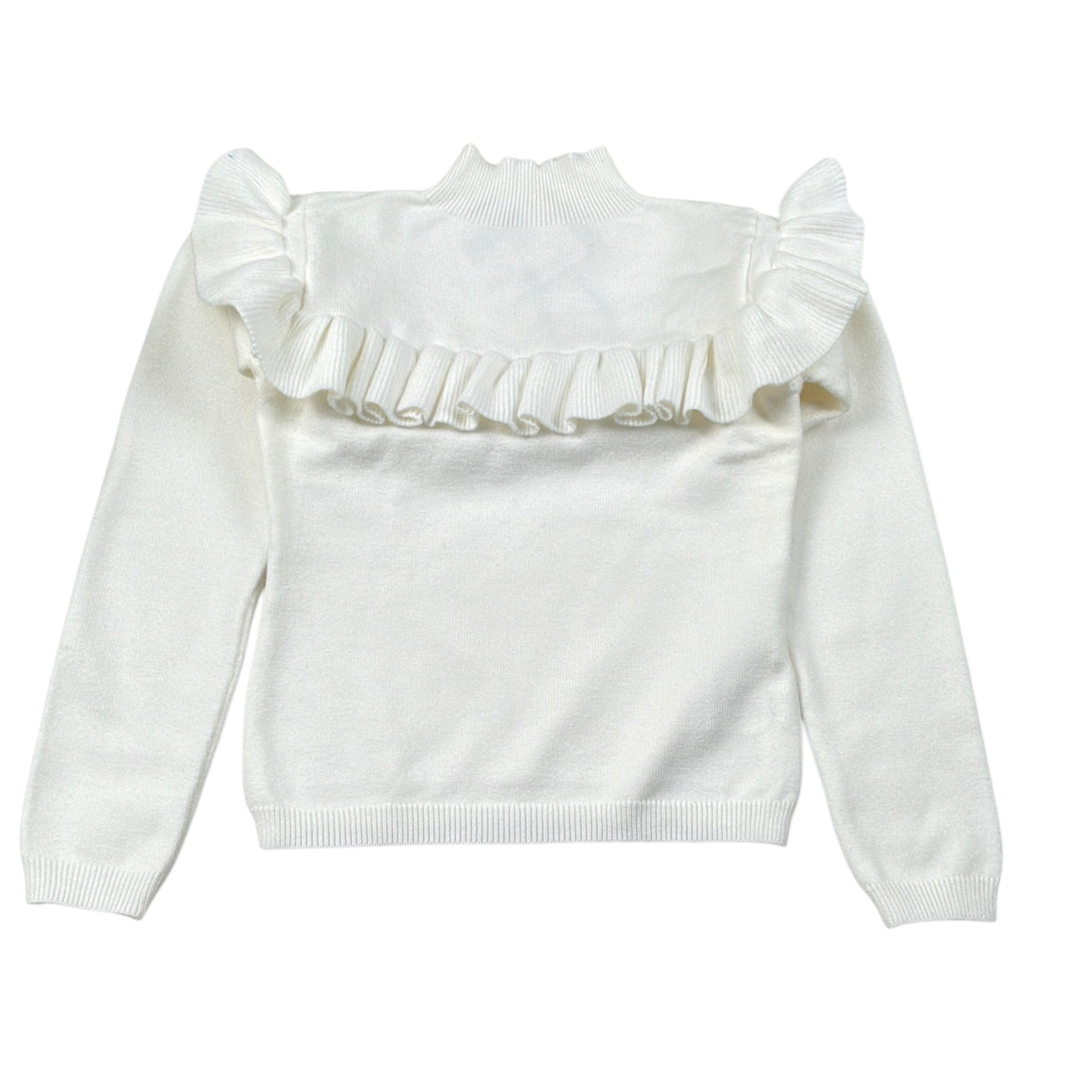 Janice Maglia Mezzo Collo tinta unita con Rouches Panna per Bambina JN922B PANNA JANICE 