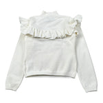 Janice Maglia Mezzo Collo tinta unita con Rouches Panna per Bambina JN922B PANNA JANICE 