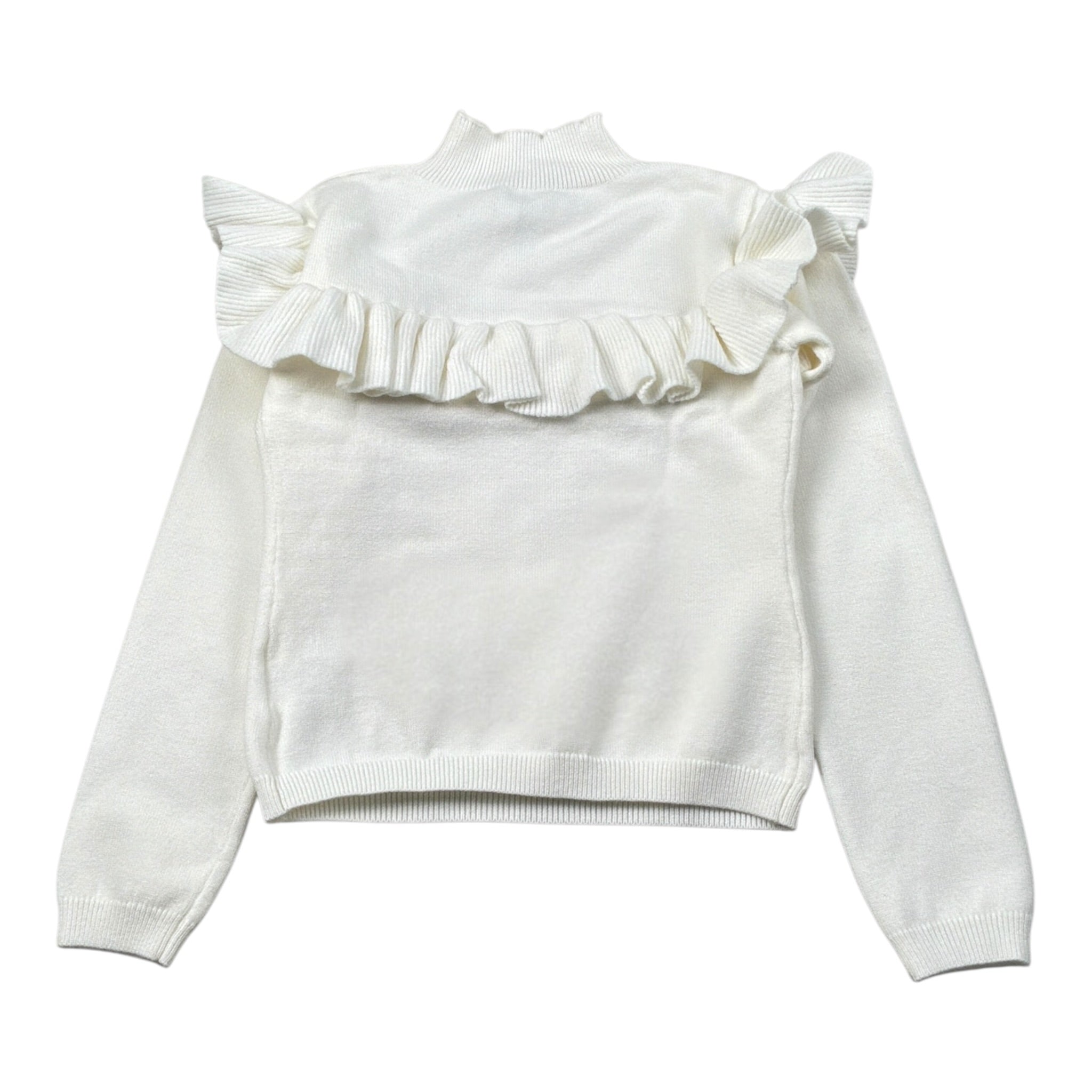 Janice Maglia Mezzo Collo tinta unita con Rouches Panna per Bambina JN922B PANNA JANICE 