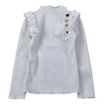 Janice Maglia Tint Unita con Rouches Bianco per Bambina JN928B BIANCO JANICE 