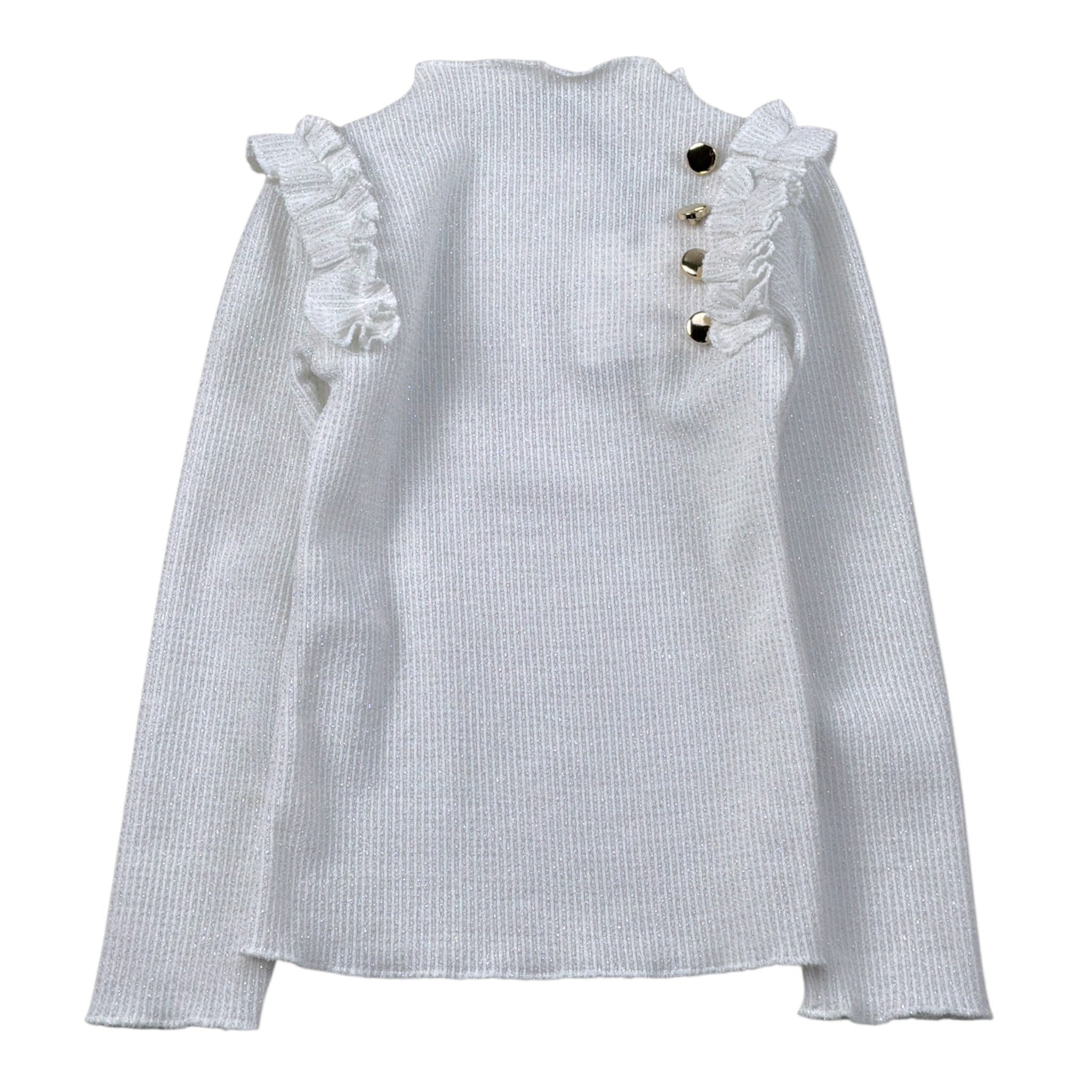 Janice Maglia Tint Unita con Rouches Bianco per Bambina JN928B BIANCO JANICE 