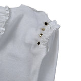 Janice Maglia Tint Unita con Rouches Bianco per Bambina JN928B BIANCO JANICE 