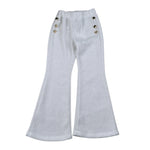Janice Pantalone tinta unita Modello A Zampa Bianco per Bambina JN929B BIANCO JANICE 