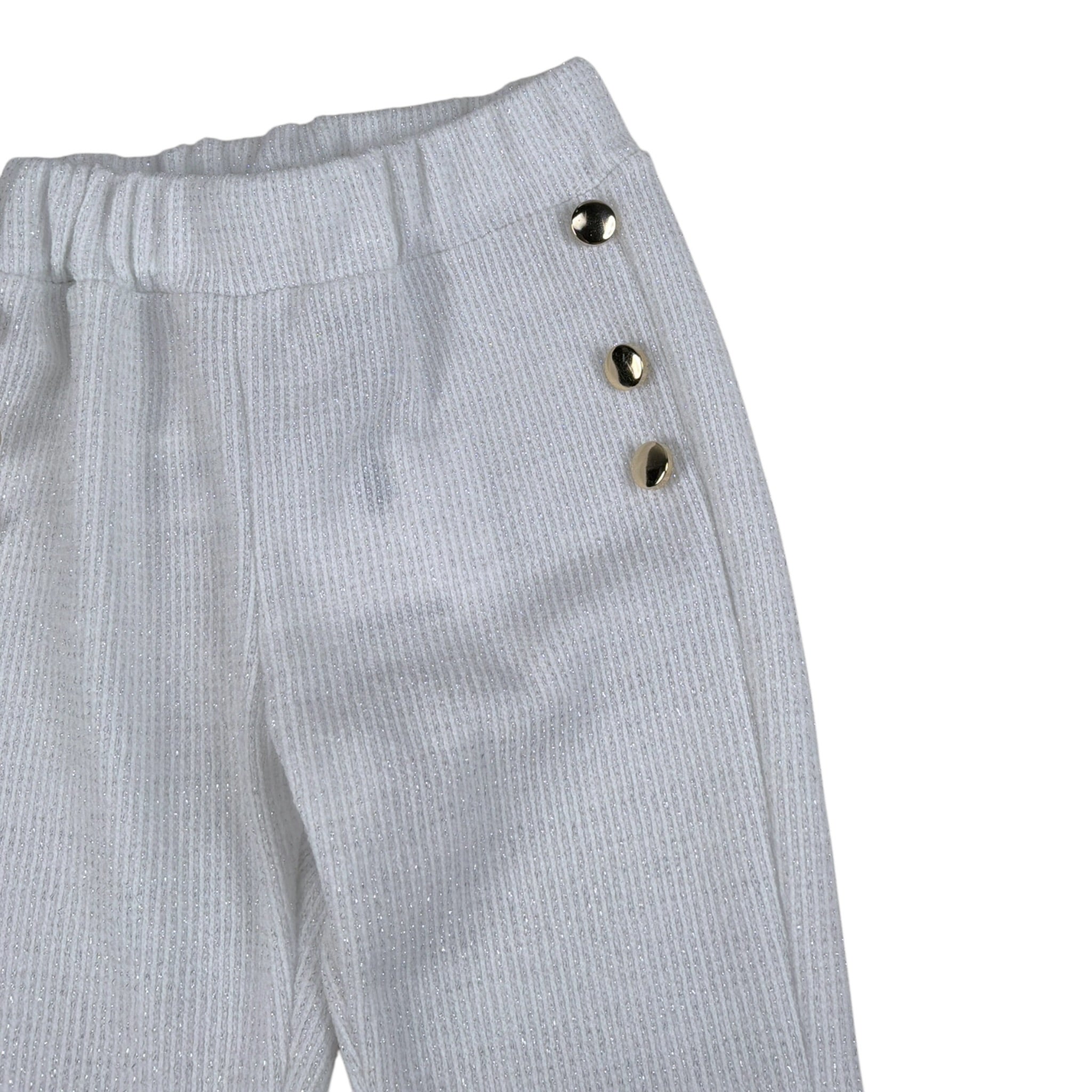 Janice Pantalone tinta unita Modello A Zampa Bianco per Bambina JN929B BIANCO JANICE 
