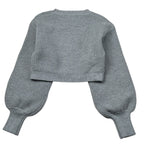 Janice Maglia tinta unita con Manica Ballon Grigio per Bambina JN936B GRIGIO JANICE 