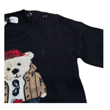 Jeckerson Maglia Girocollo tinta unita con Orso Blu per Neonato JN4251 BLU JECKERSON 