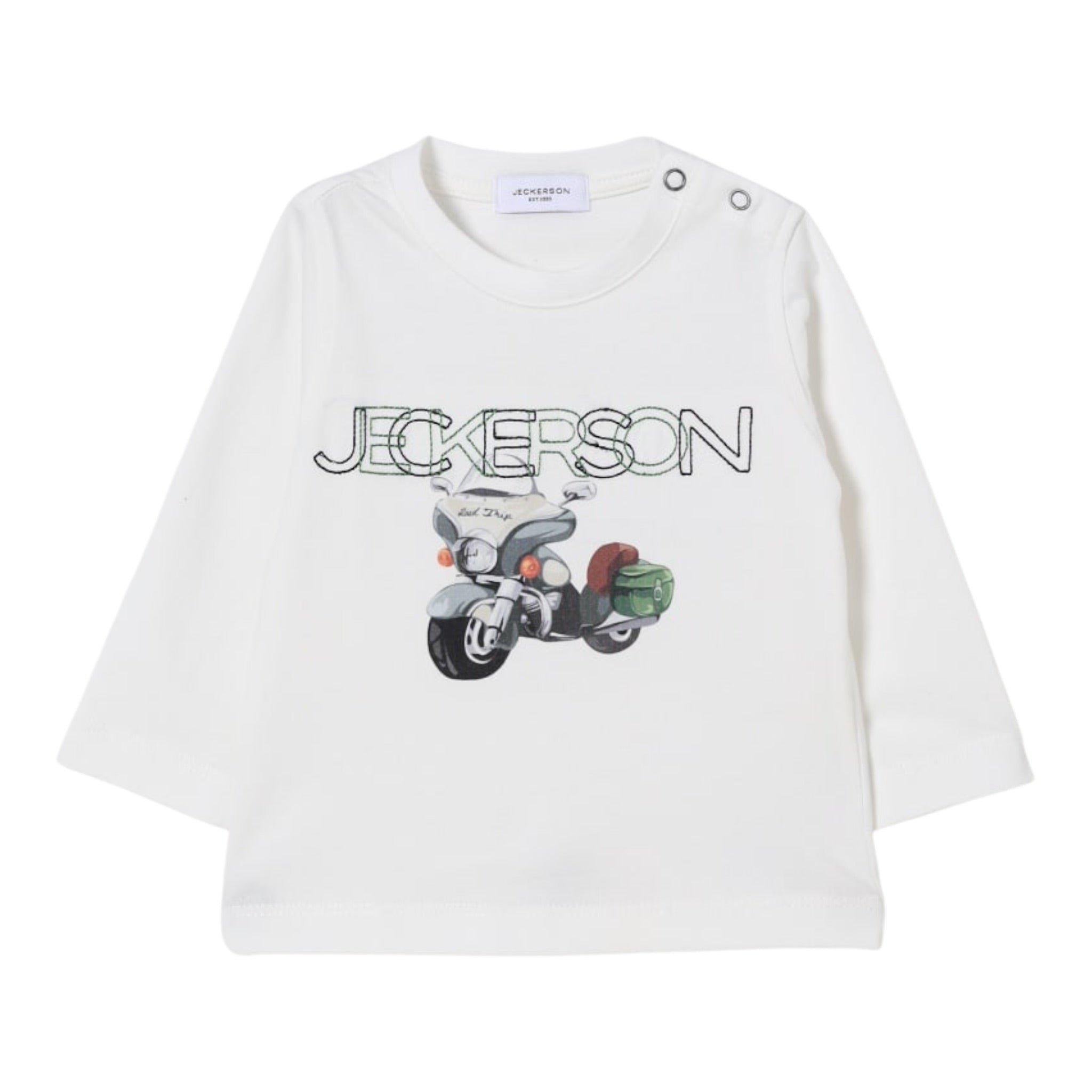Jeckerson Shirt Girocollo tinta unita con Stampa Bianco per Neonato JB5002W25N BIANCO JECKERSON 