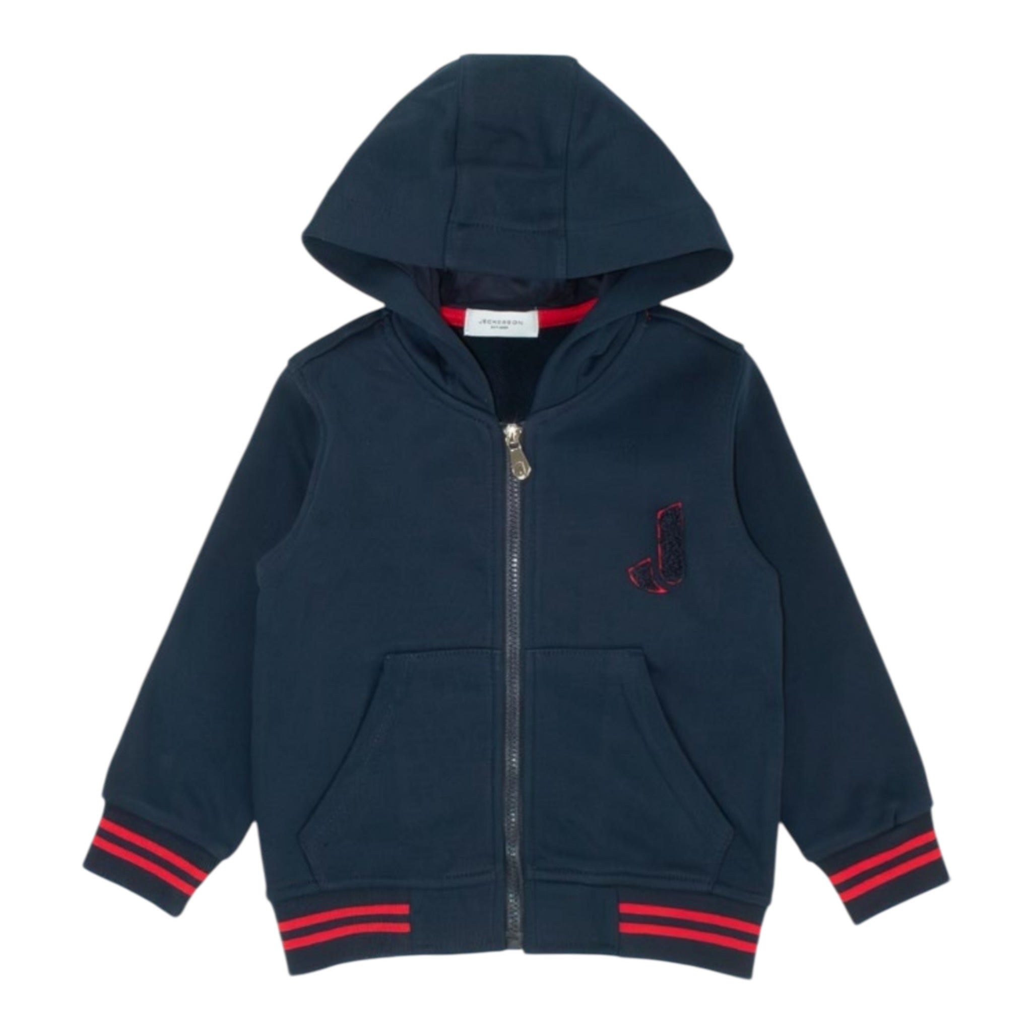 Jeckerson Felpa tinta unita con Zip E Cappuccio Blu per Bambino JB5040W25 BLU JECKERSON 