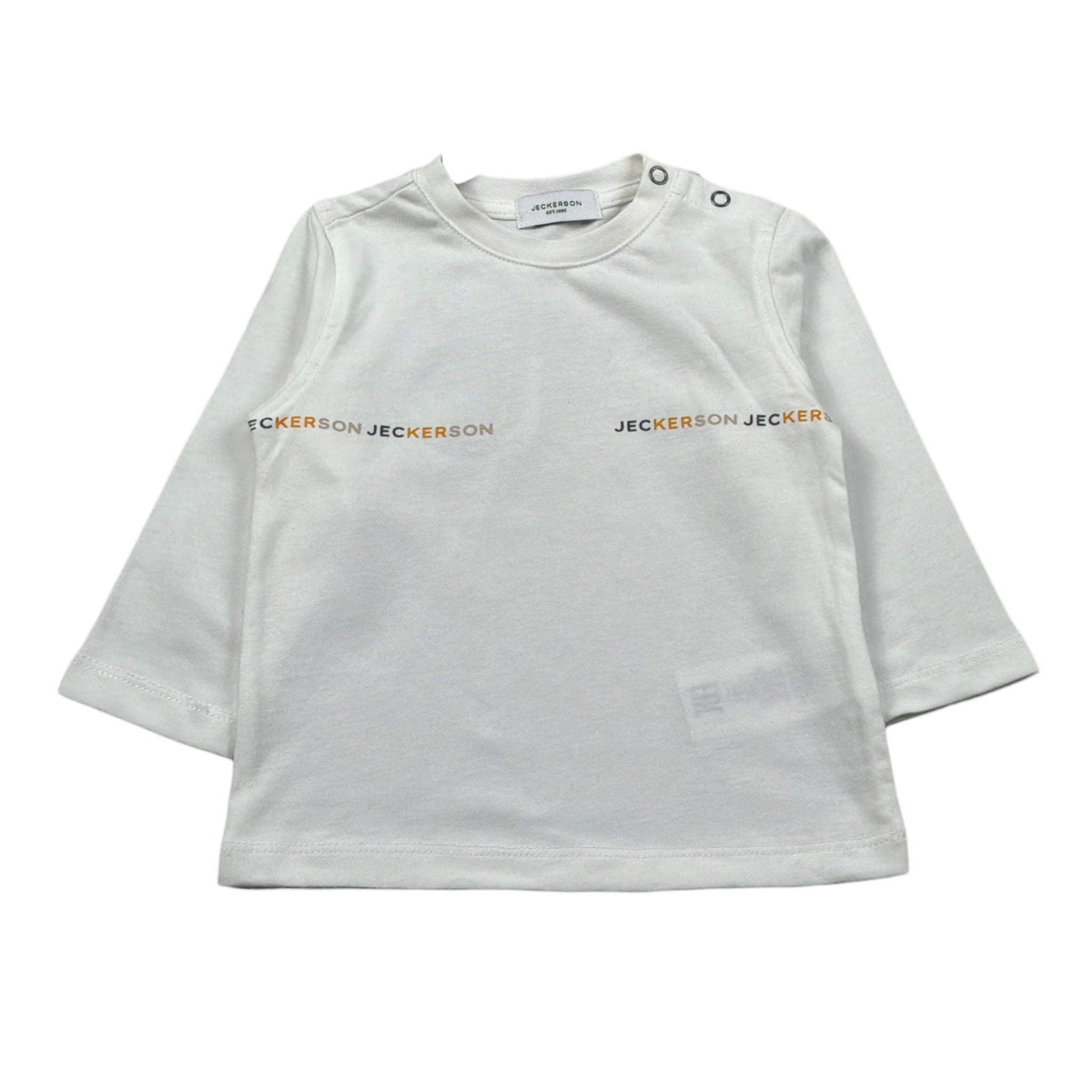 Jeckerson Shirt Girocollo tinta unita con Logo Bianco per Bambino JN4337J BIANCO JECKERSON 
