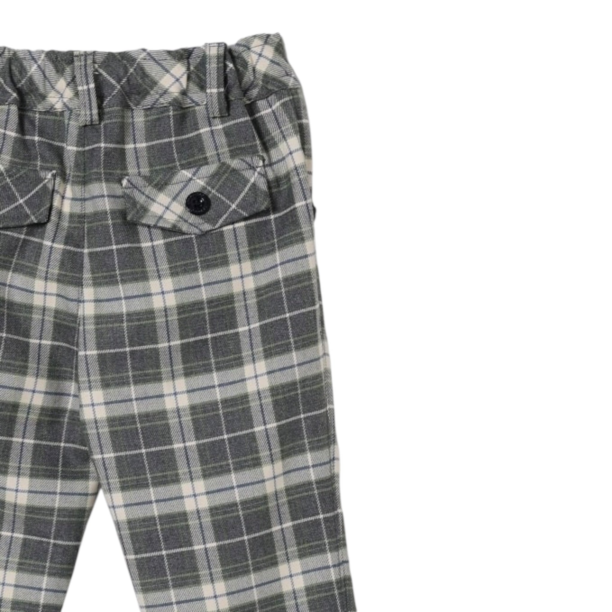 Jeckerson Pantalone Bicolore con Fantasia A Quadri Grigio per Neonato JN4814W25 GRIGIO JECKERSON 