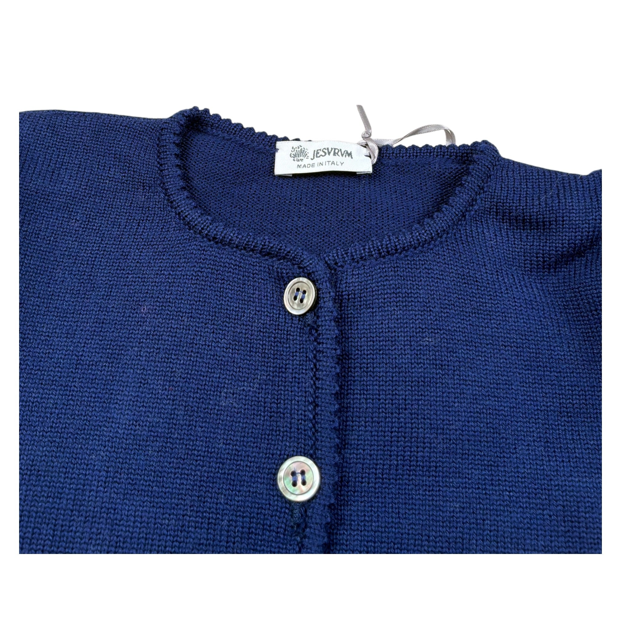 Jesurum Cardigan tinta unita con Bottoni Blu per Bambina 090230 BLU JESURUM 