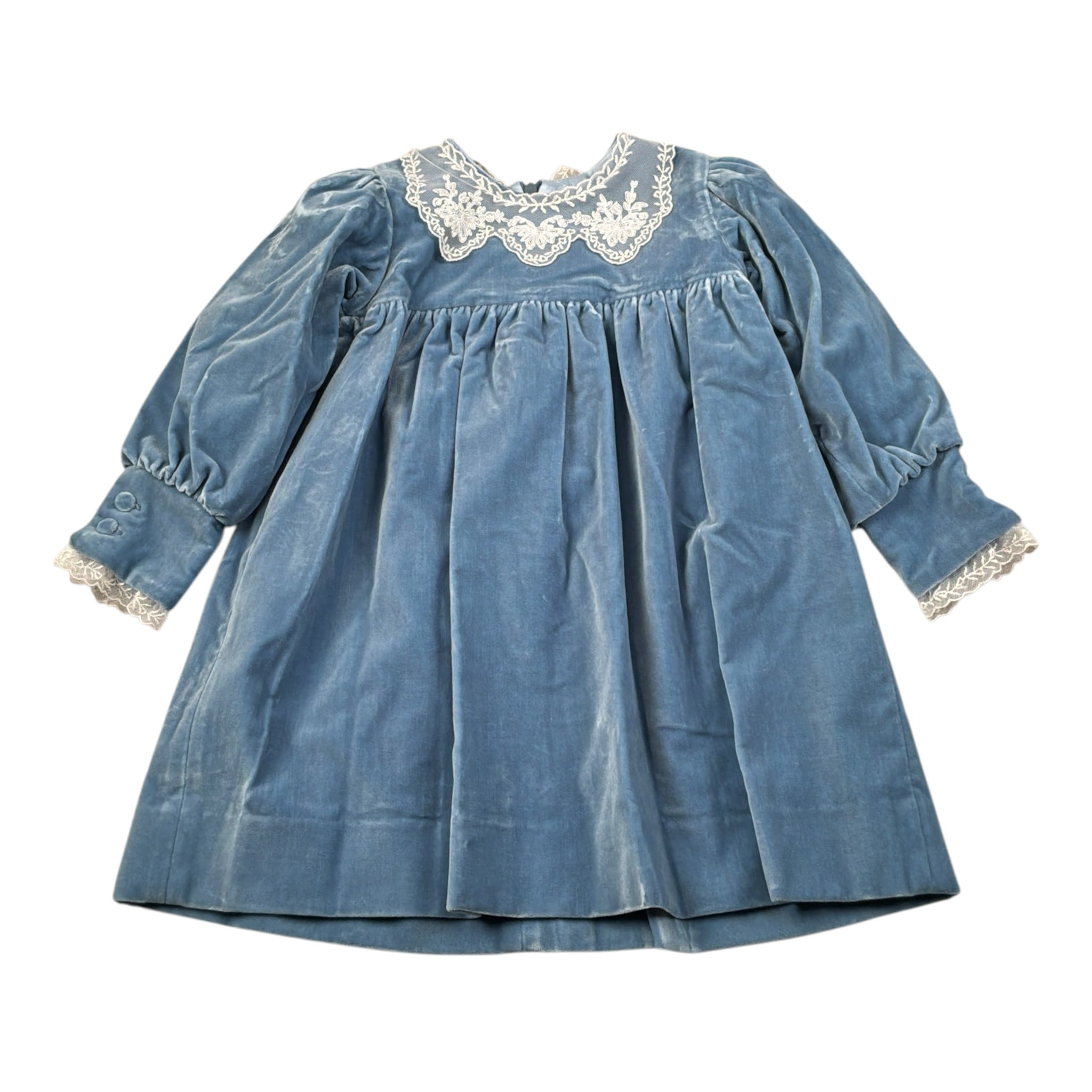 Jesurum Abito Manica Lunga Velata In Velluto Azzurro per Bambina CADORO AZZURRO JESURUM 