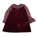 Jesurum Abito Manica Lunga Velata In Velluto Bordeaux per Bambina FENICE BORDEAUX JESURUM 