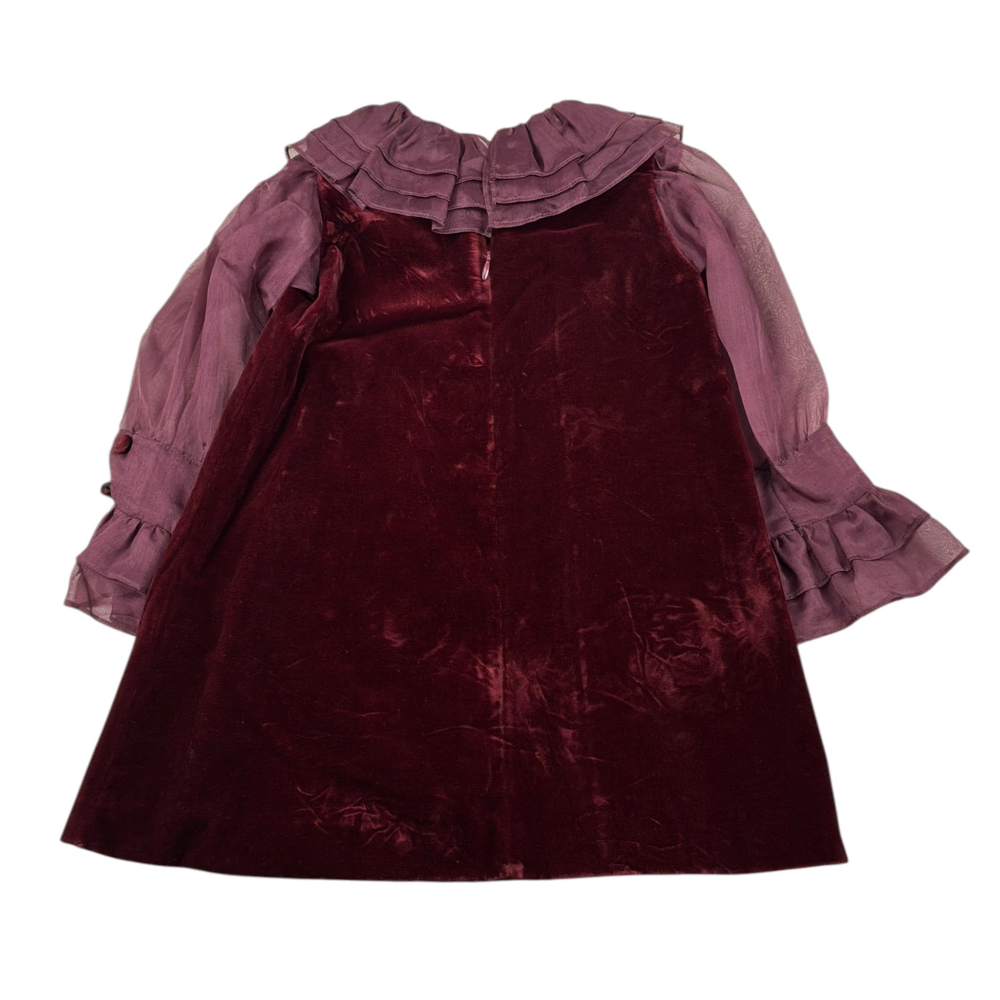 Jesurum Abito Manica Lunga Velata In Velluto Bordeaux per Bambina FENICE BORDEAUX JESURUM 