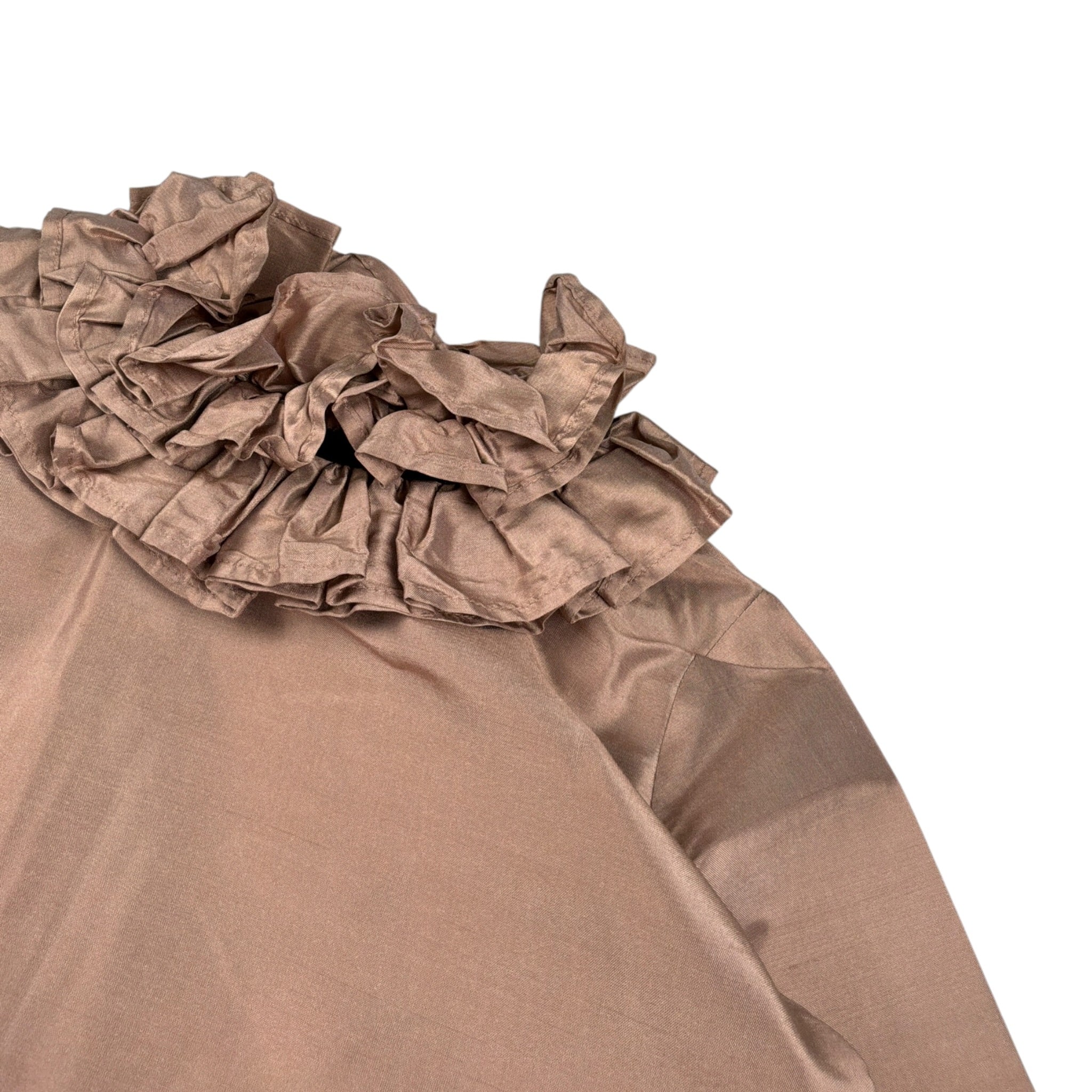 Jesvrvm Abito tinta unita con Rouches Beige per Bambina CASSIOPEA BEIGE JESVRVM 