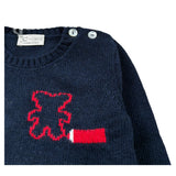 J.O. Milano Maglia Girocollo tinta unita con Ricami Blu per Neonato 563A3 BLU J.O. MILANO 