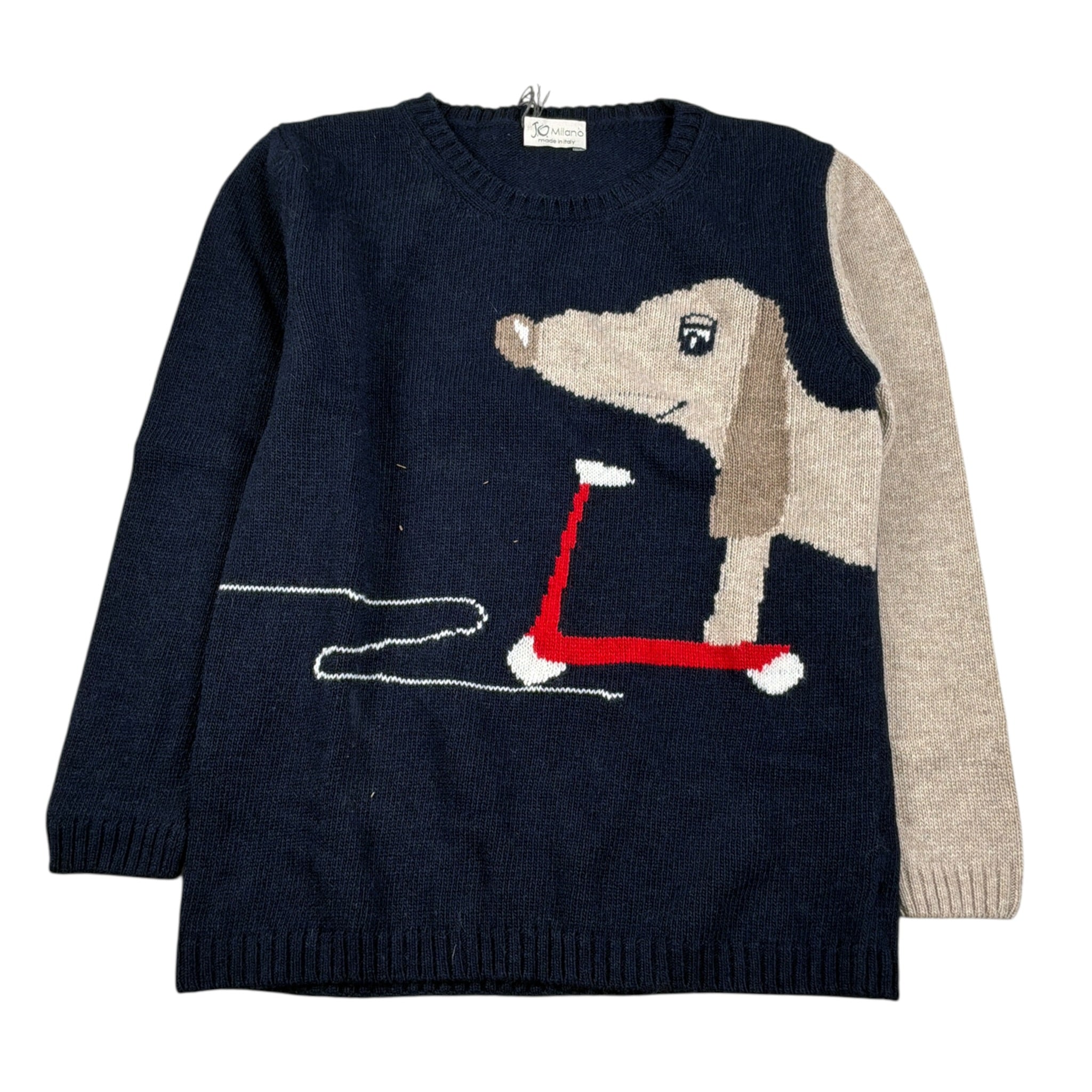 J.O. Milano Maglia Girocollo tinta unita con Stampa Blu per Bambino 563F3 BLU J.O. MILANO 