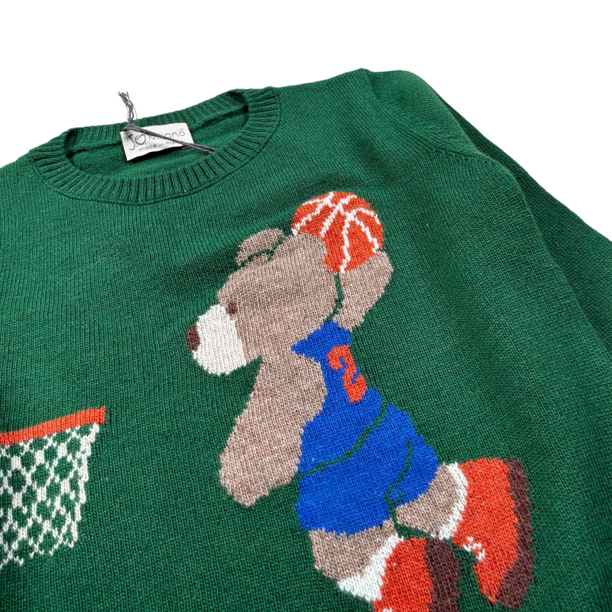 J.O. Milano Maglia tinta unita con Stampa Verde per Neonato 563I2N VERDE J.O. MILANO 