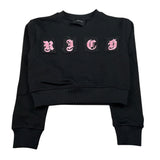 John Richmond Felpa Xhiusa Girocollo tinta unita con Logo Nero per Bambina FLPJR NERO JOHN RICHMOND 