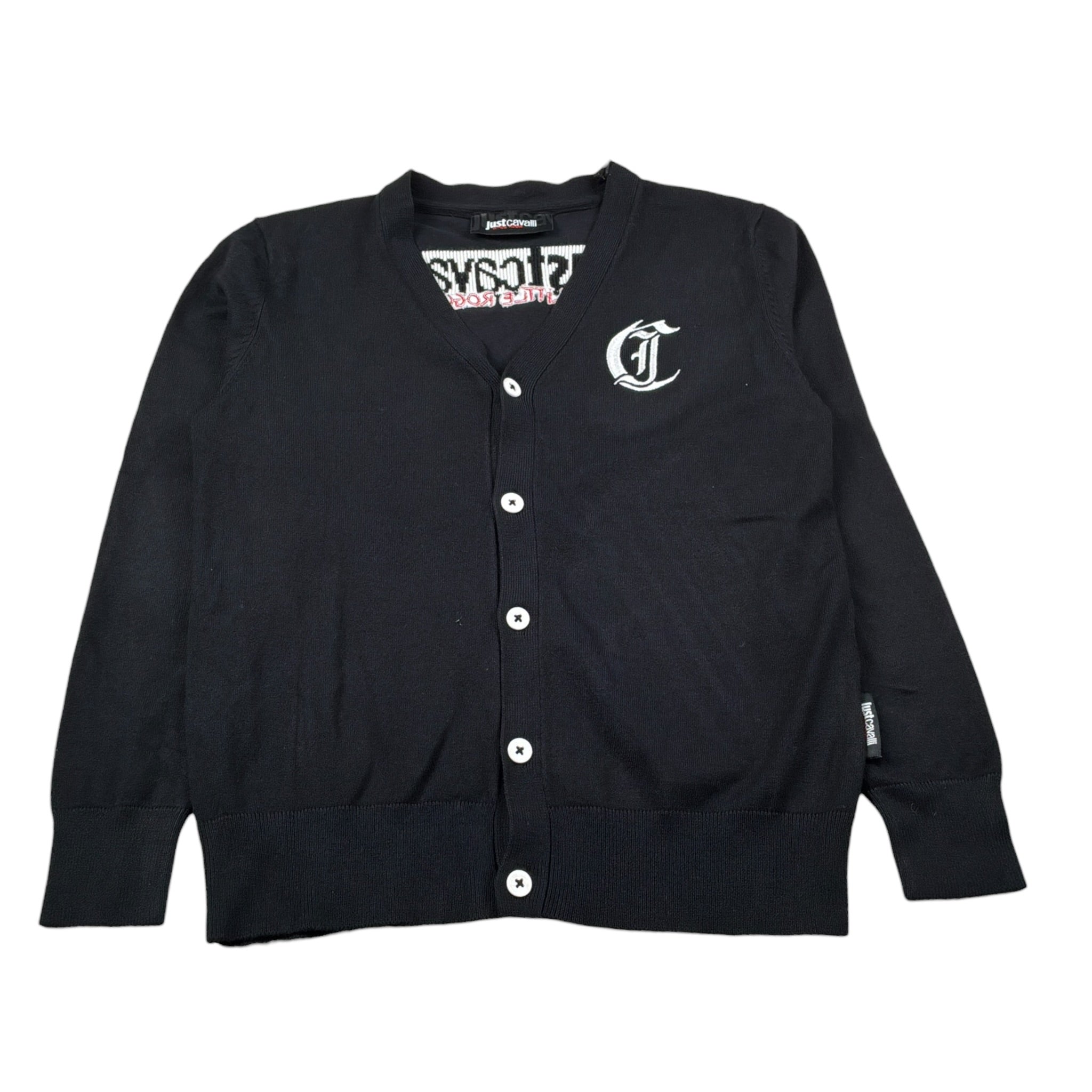 Just Cavalli Cardigan tinta unita con Logo Nero per Bambino JBA26105CD NERO JUST CAVALLI 