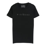 John Richmond T-Shirt Girocollo tinta unita con Logo Nero per Bambino RBA25009TSX NERO JOHN RICHMOND 