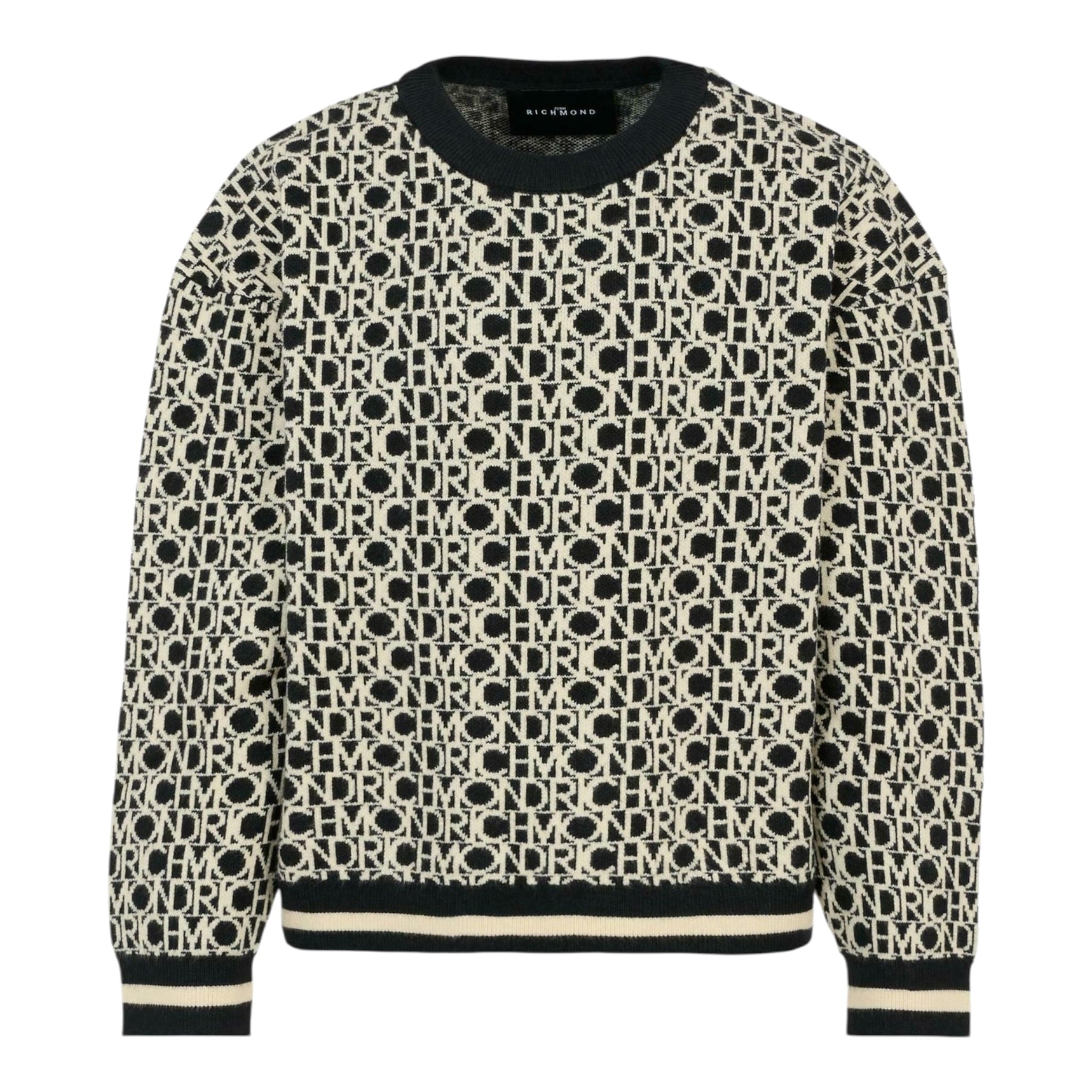 John Richmond Maglia Girocollo con Loghi Nero per Neonata RBA25042MA NERO JOHN RICHMOND 