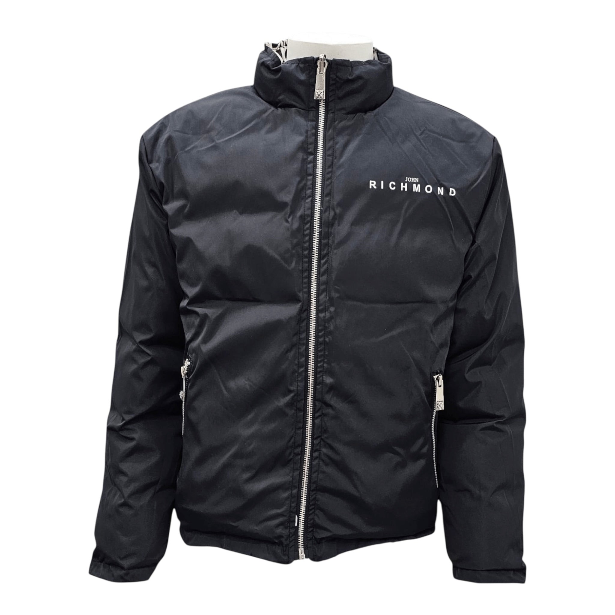 John Richmond Giubbino Reversibile con Fantasia Nero per Neonato RBA25046PIN NERO JOHN RICHMOND 