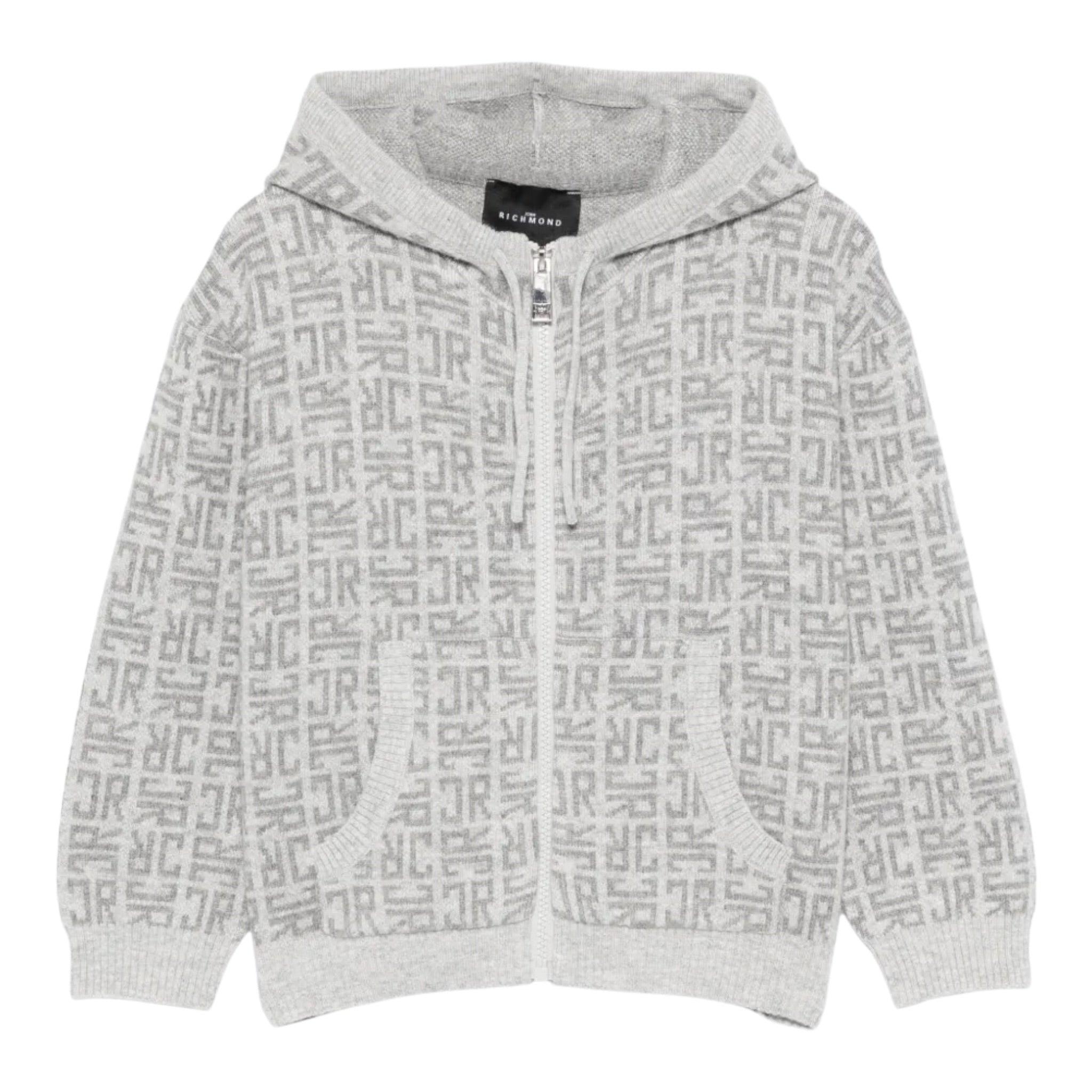 John Richmond Felpa In Maglia con Zip E Cappuccio Grigio per Bambino RBA25111MA GRIGIO JOHN RICHMOND 