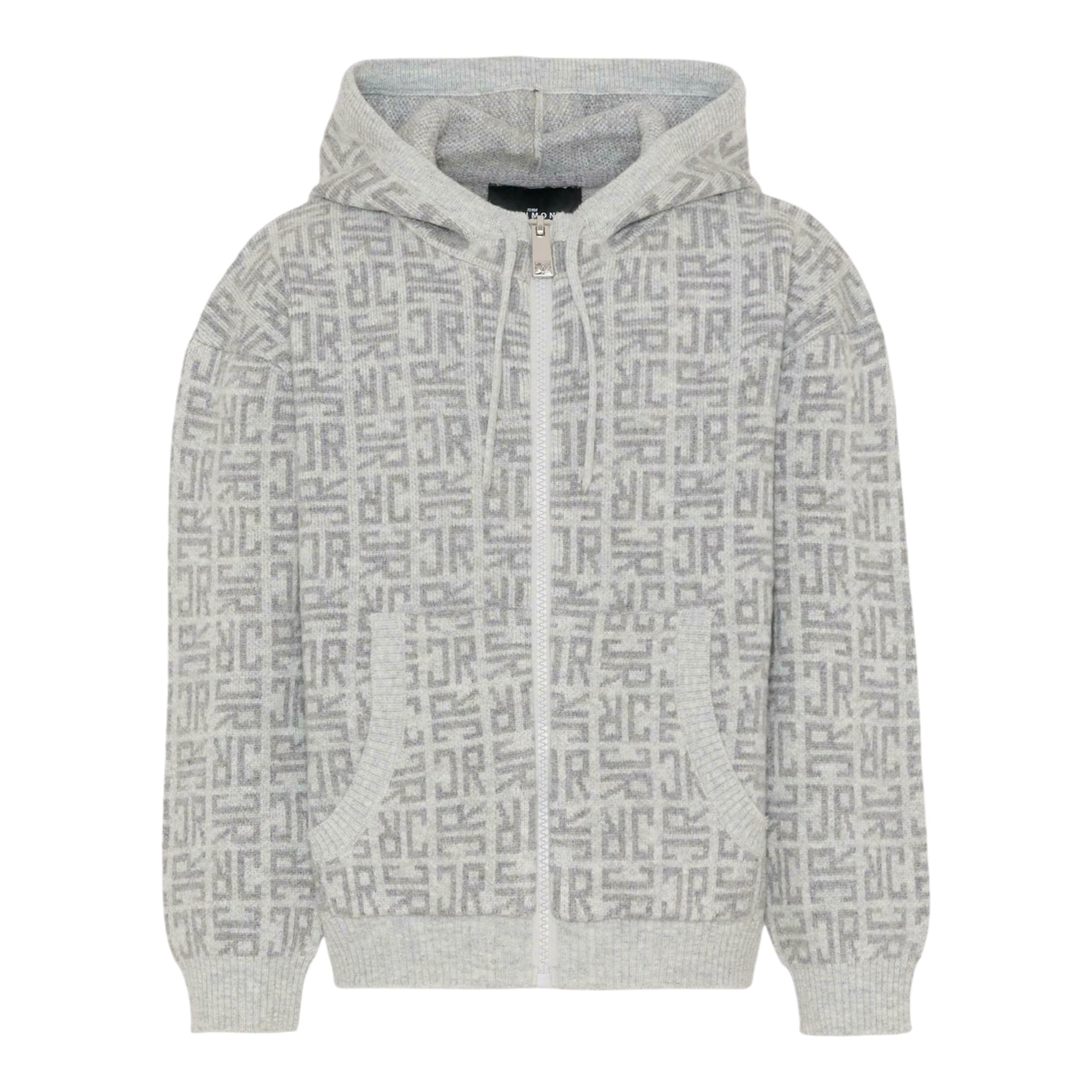 John Richmond Felpa In Maglia con Zip E Cappuccio Grigio per Bambino RBA25111MAX GRIGIO JOHN RICHMOND 