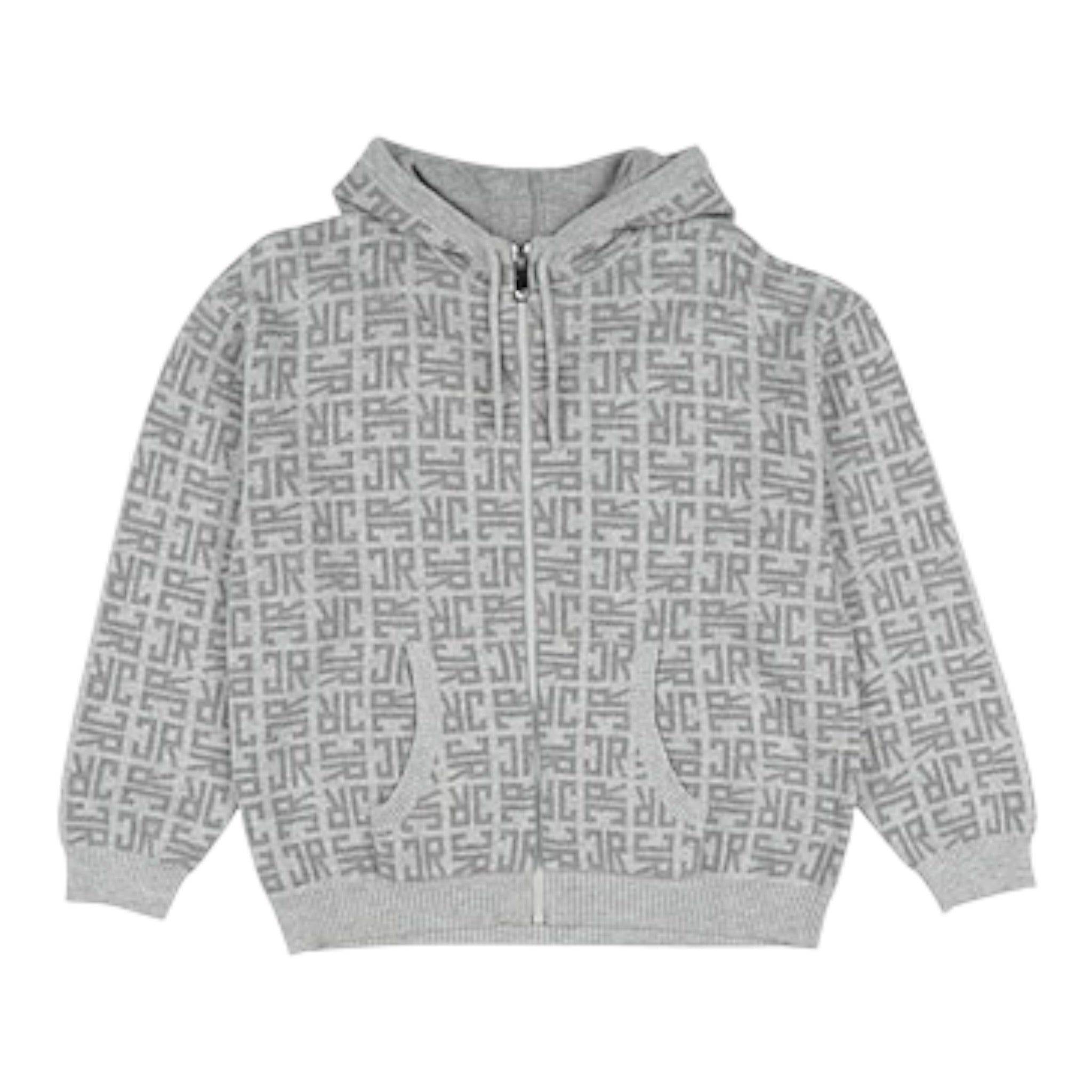 John Richmond Felpa In Maglia con Zip E Cappuccio Grigio per Bambino RBA25111MAXXX GRIGIO JOHN RICHMOND 