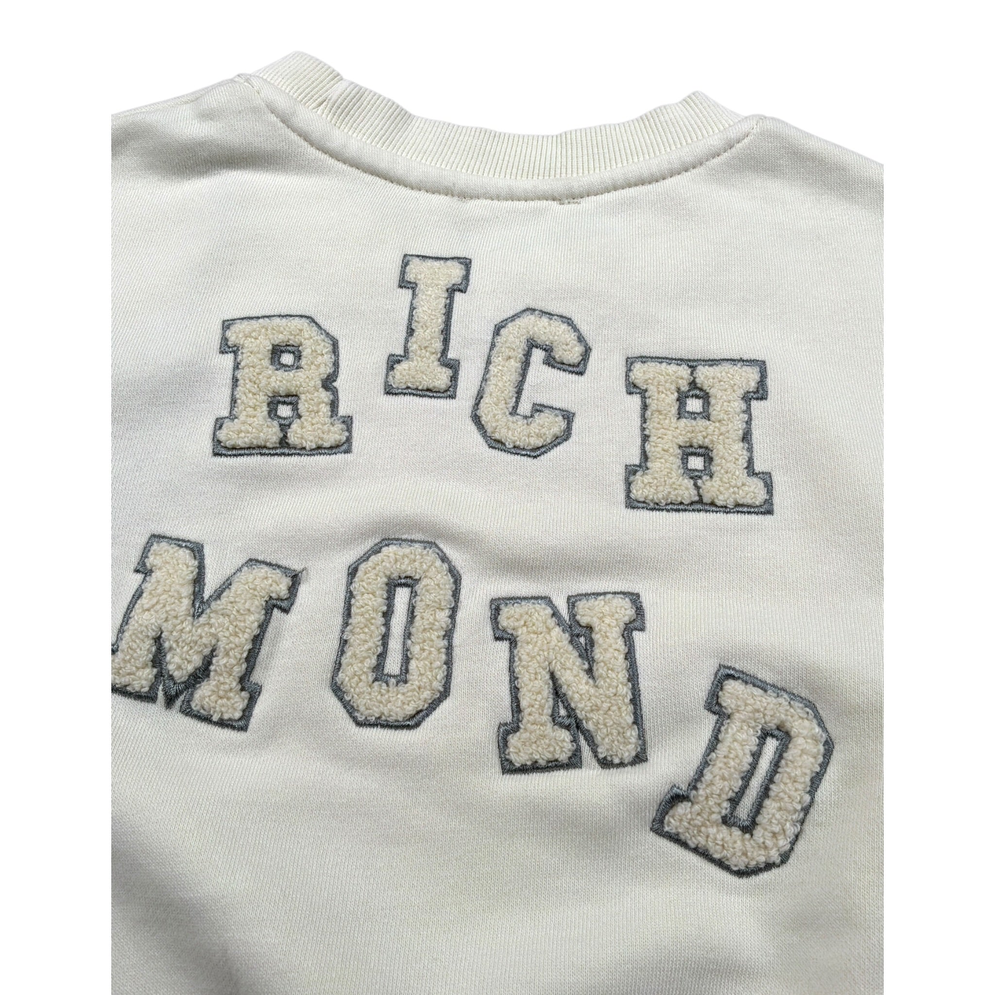 John Richmond Felpa Chiusa Girocollo tinta unita con Logo Panna per Neonato RBA25122FE PANNA JOHN RICHMOND 