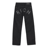John Richmond Jeans tinta unita con Logo Nero per Bambino RBA25226JEX NERO JOHN RICHMOND 