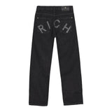 John Richmond Jeans tinta unita con Logo Nero per Bambino RBA25226JEXXX NERO JOHN RICHMOND 