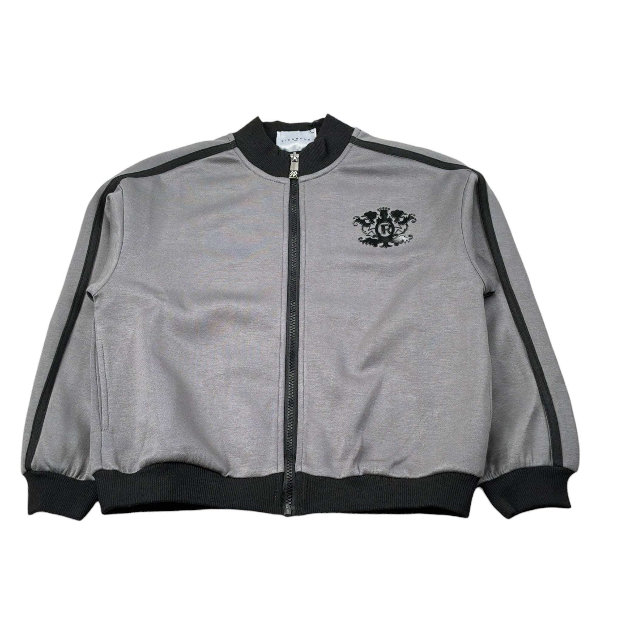John Richmond Felpa tinta unita con Zip E Logo Grigio per Bambino RBA25232FE GRIGIO JOHN RICHMOND 