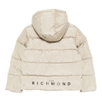 John Richmond Giubbino tinta unita con Zip E Cappuccio Beige per Neonato RBA25233PI BEIGE JOHN RICHMOND 