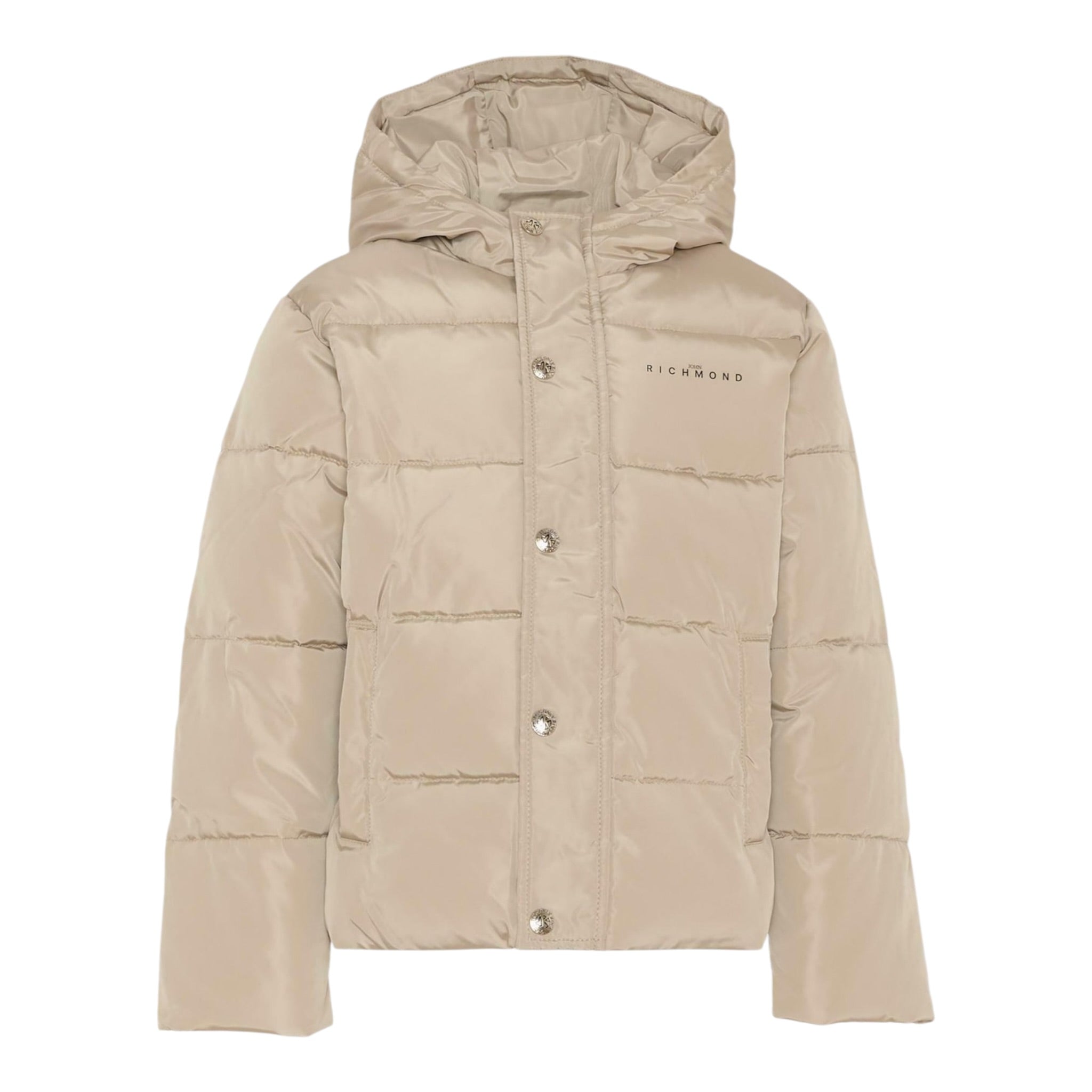 John Richmond Giubbino tinta unita con Zip E Cappuccio Beige per Bambino RBA25233PIX BEIGE JOHN RICHMOND 