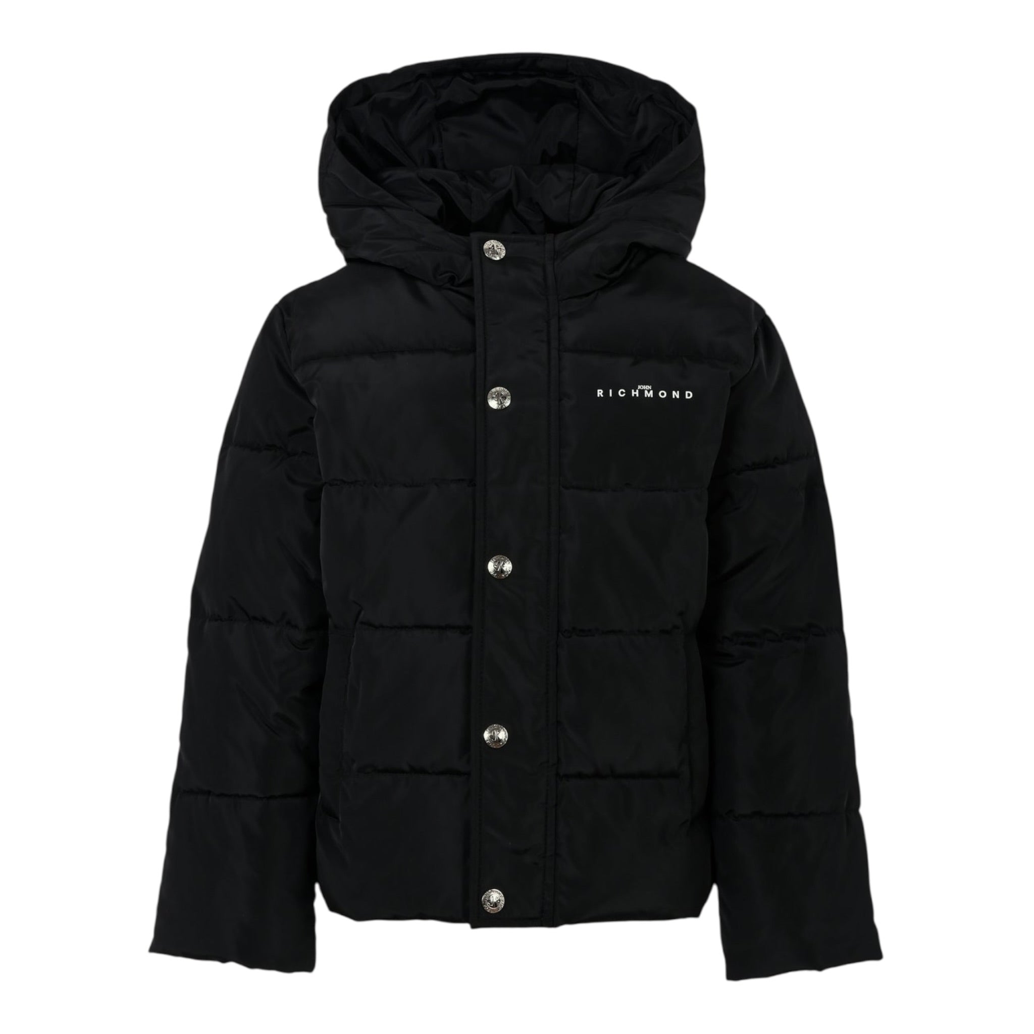 John Richmond Giubbino tinta unita con Zip E Cappuccio Nero per Bambino RBA25233PIXX NERO JOHN RICHMOND 
