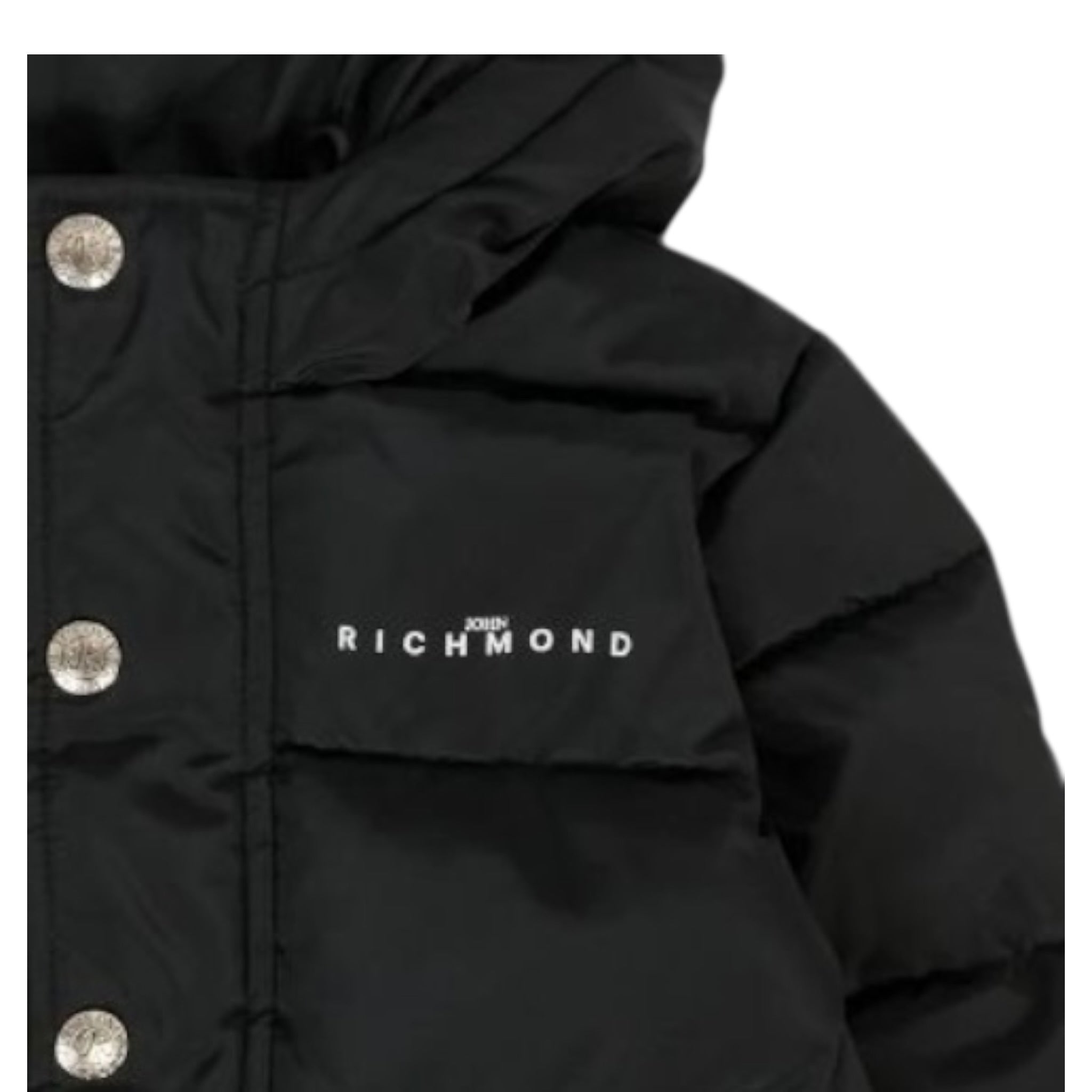 John Richmond Giubbino tinta unita con Zip E Cappuccio Nero per Neonato RBA25233PIXXX NERO JOHN RICHMOND 