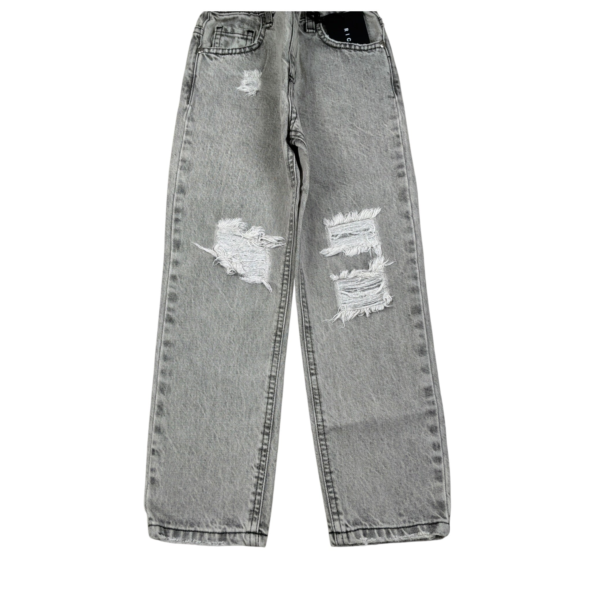 John Richmond Jeans tinta unita con Strappi Grigio per Bambino RBA25240JE GRIGIO JOHN RICHMOND 