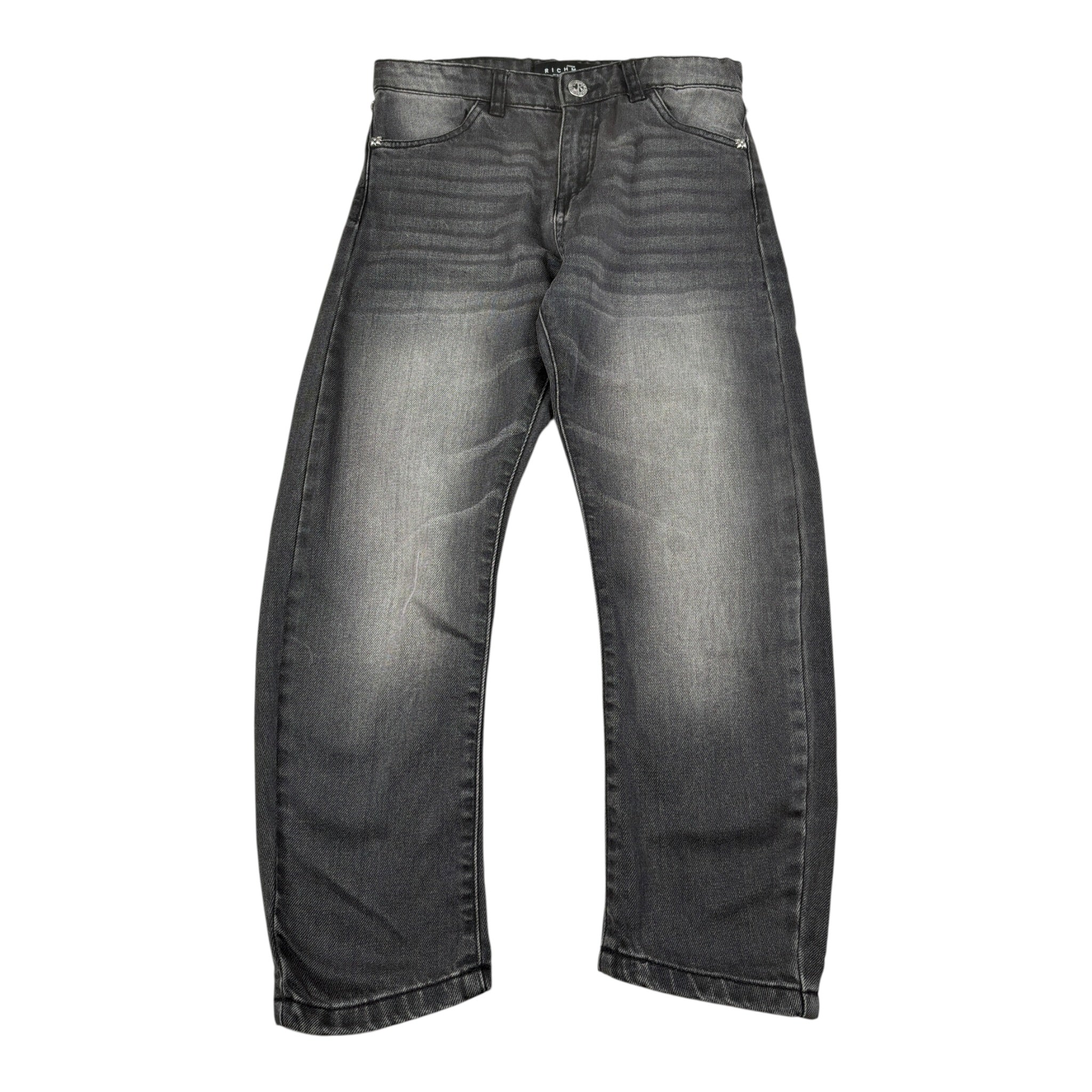 John Richmond Jeans tinta unita con Girovita Regolabile Nero per Bambino RBA26012JE NERO JOHN RICHMOND 