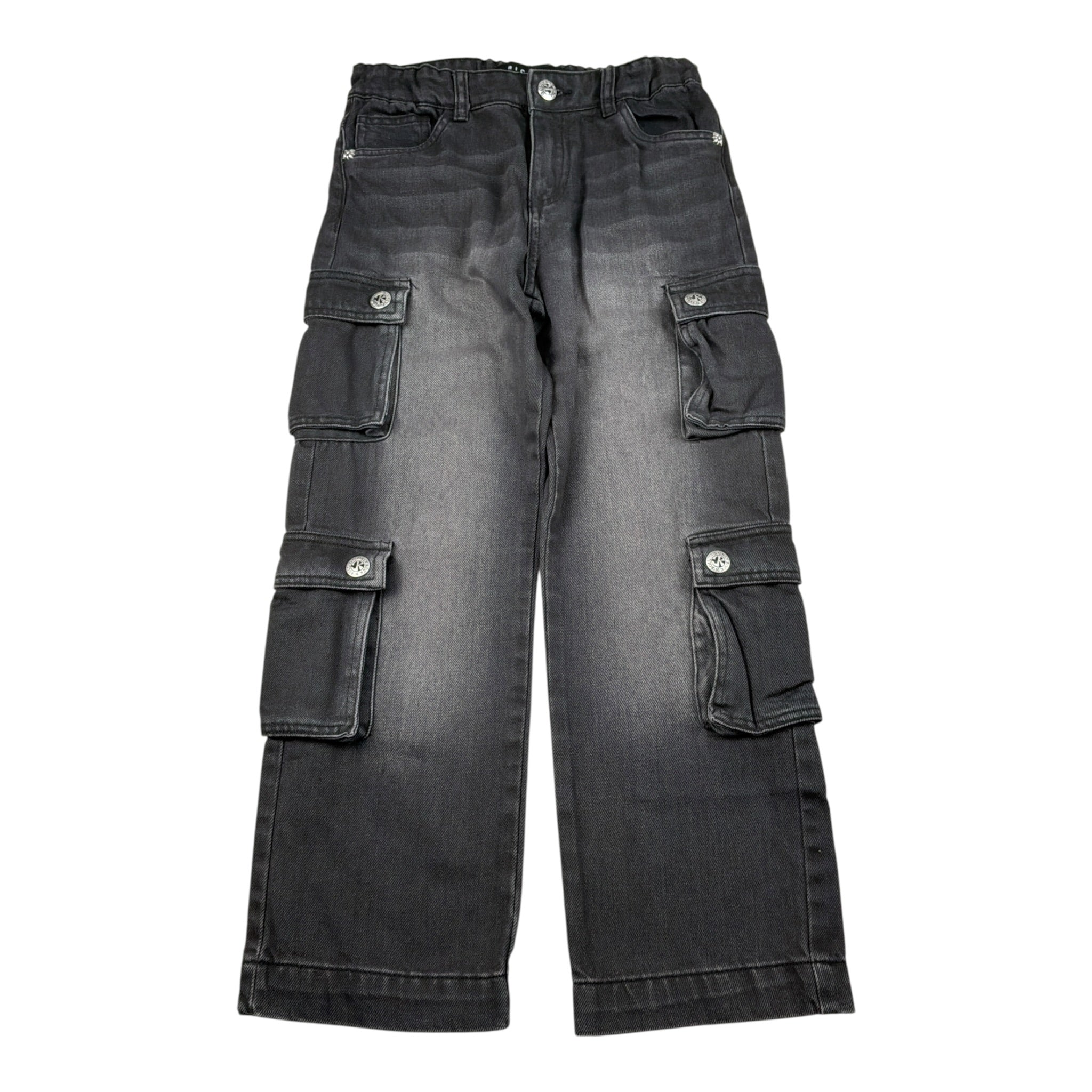 John Richmond Jeans tinta unita Modello Cargo con Tasconi Nero per Bambino RBA26020JE NERO JOHN RICHMOND 